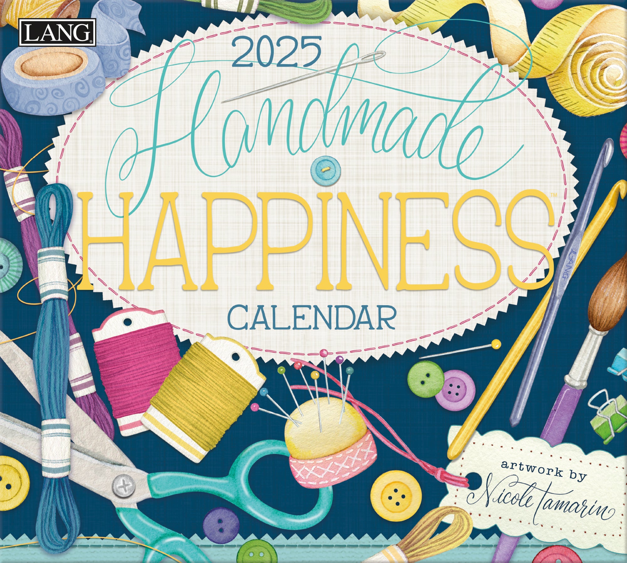 2025 LANG Handmade Happiness By Nicole Tamarin - Deluxe Wall Calendar