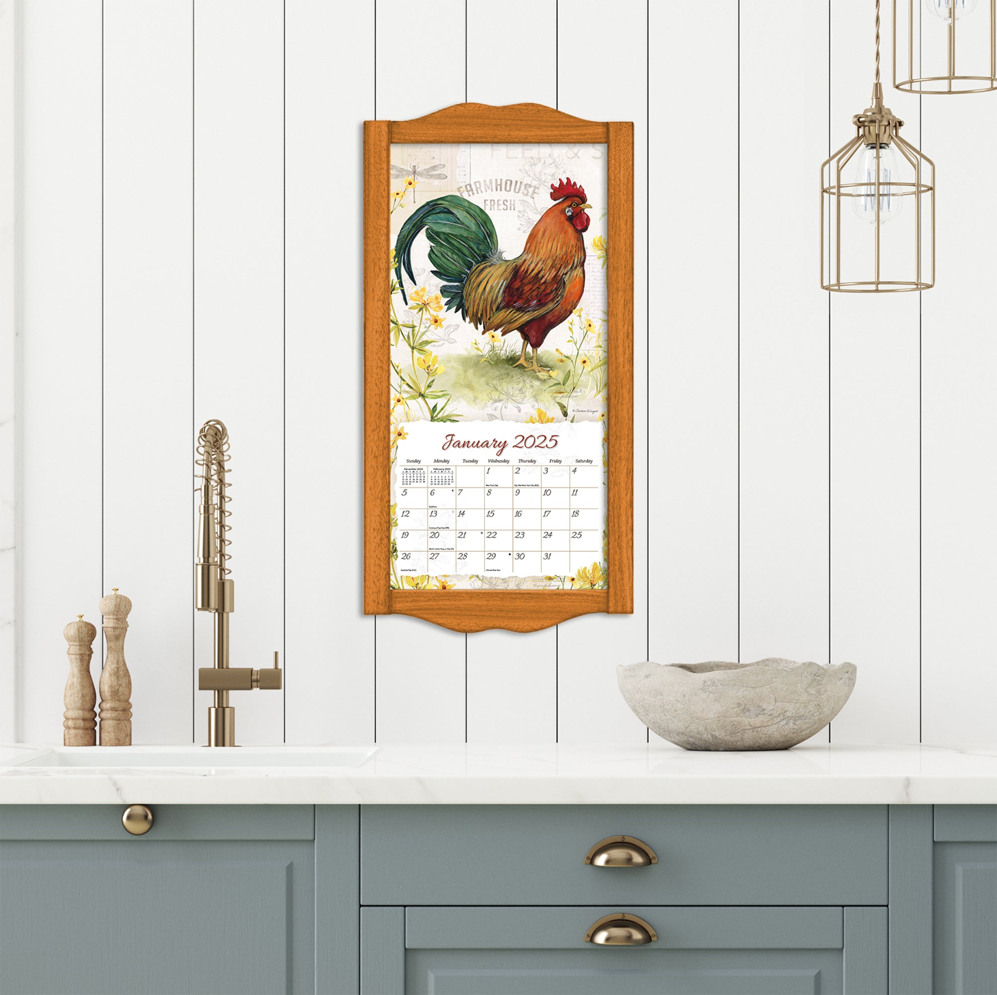 2025 Proud Rooster - Slim Wall Calendar