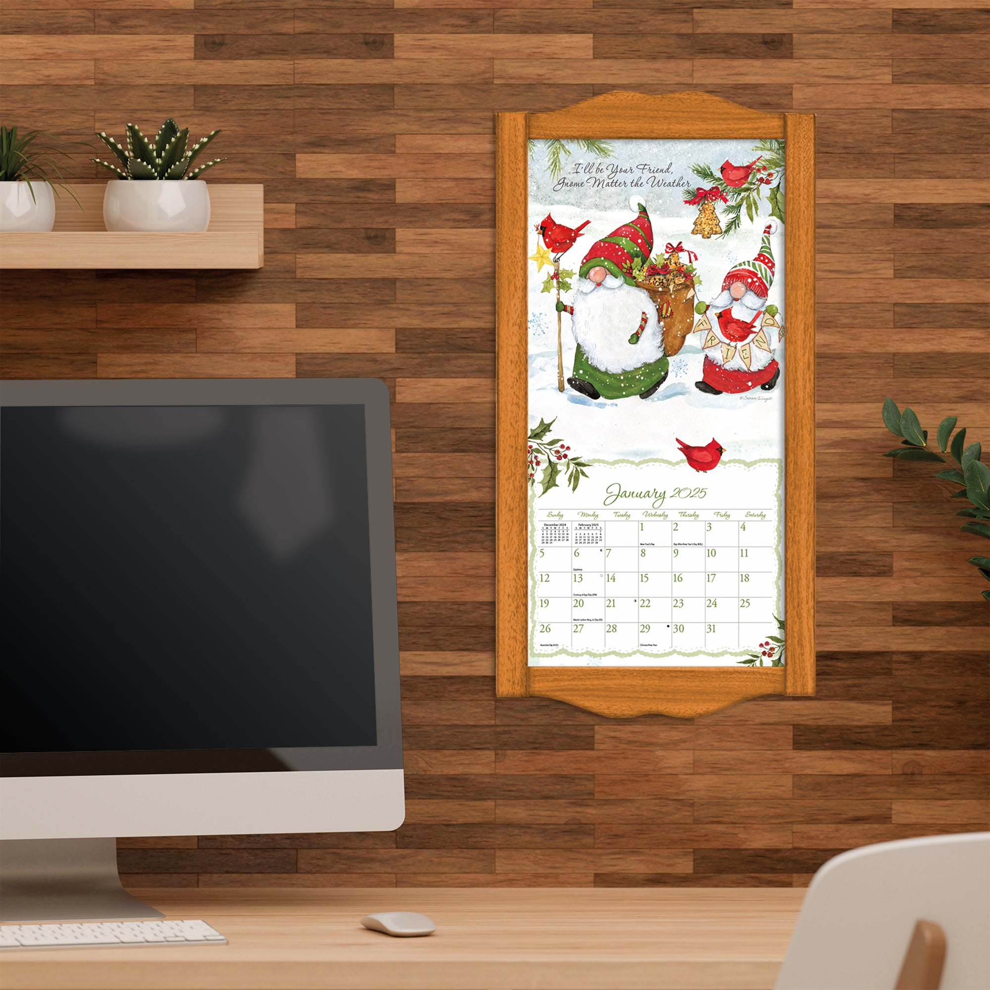 2025 Gnome Sweet Gnome - Slim Wall Calendar