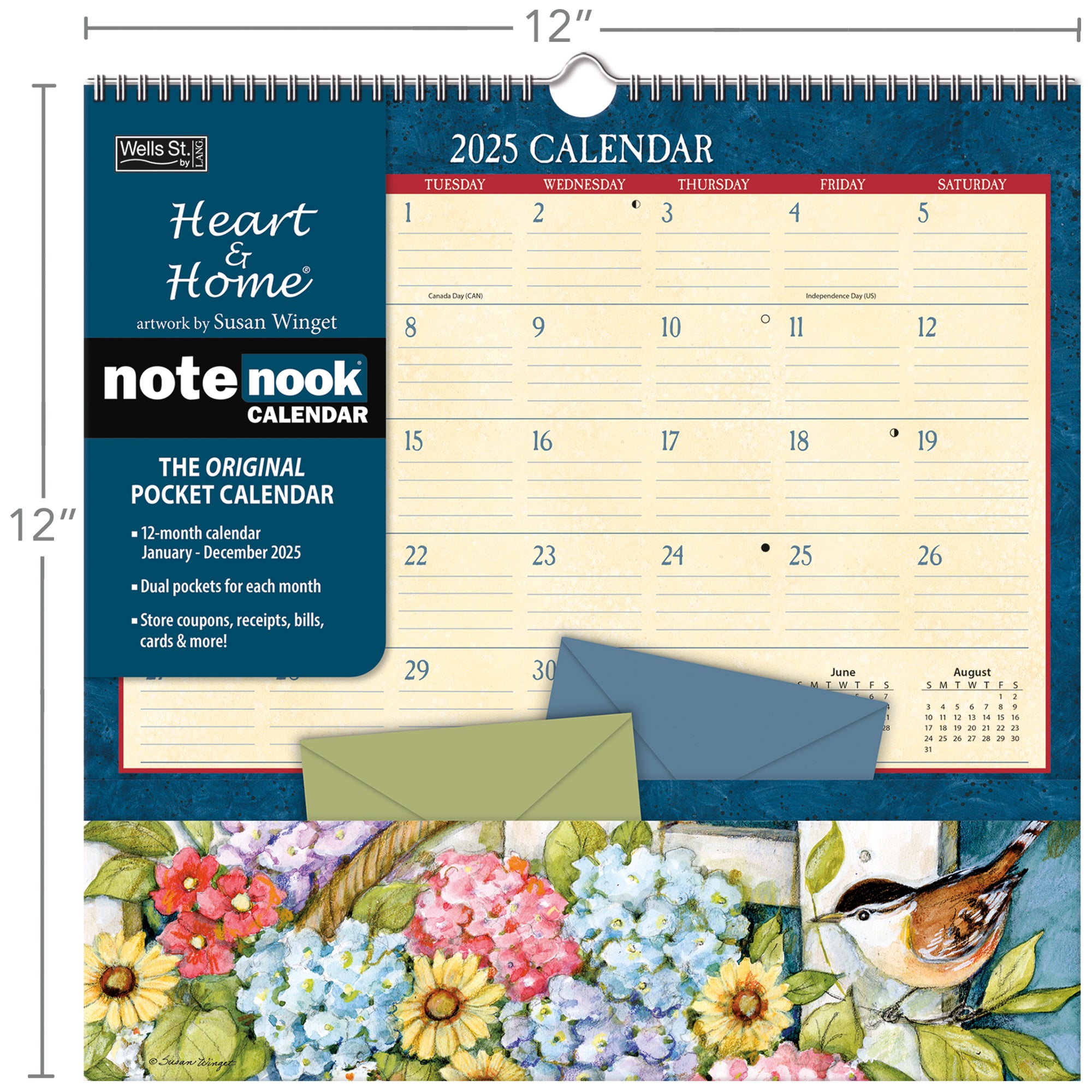 2025 Heart & Home - Note Nook Square Wall Calendar
