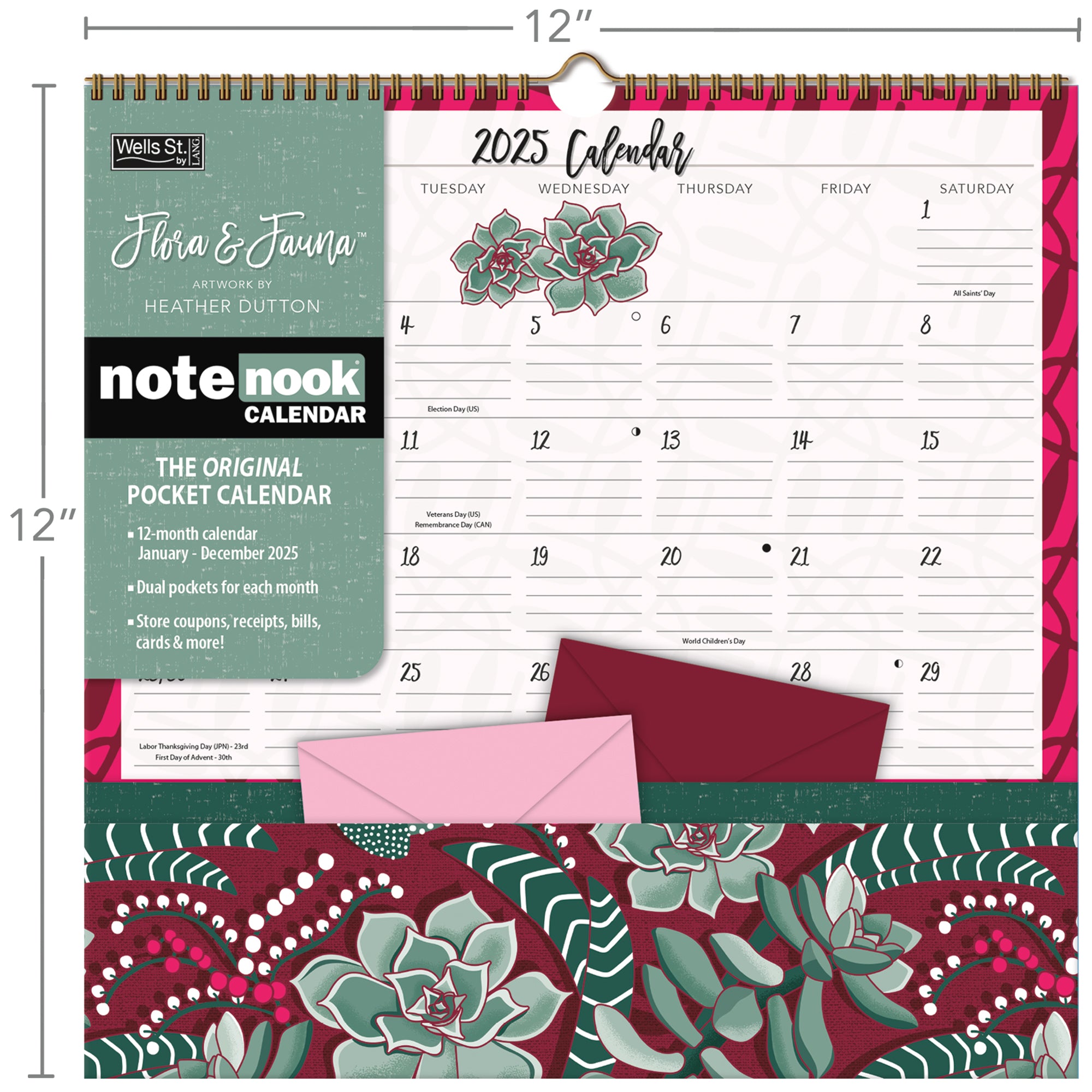 2025 Flora & Fauna - Note Nook Square Wall Calendar