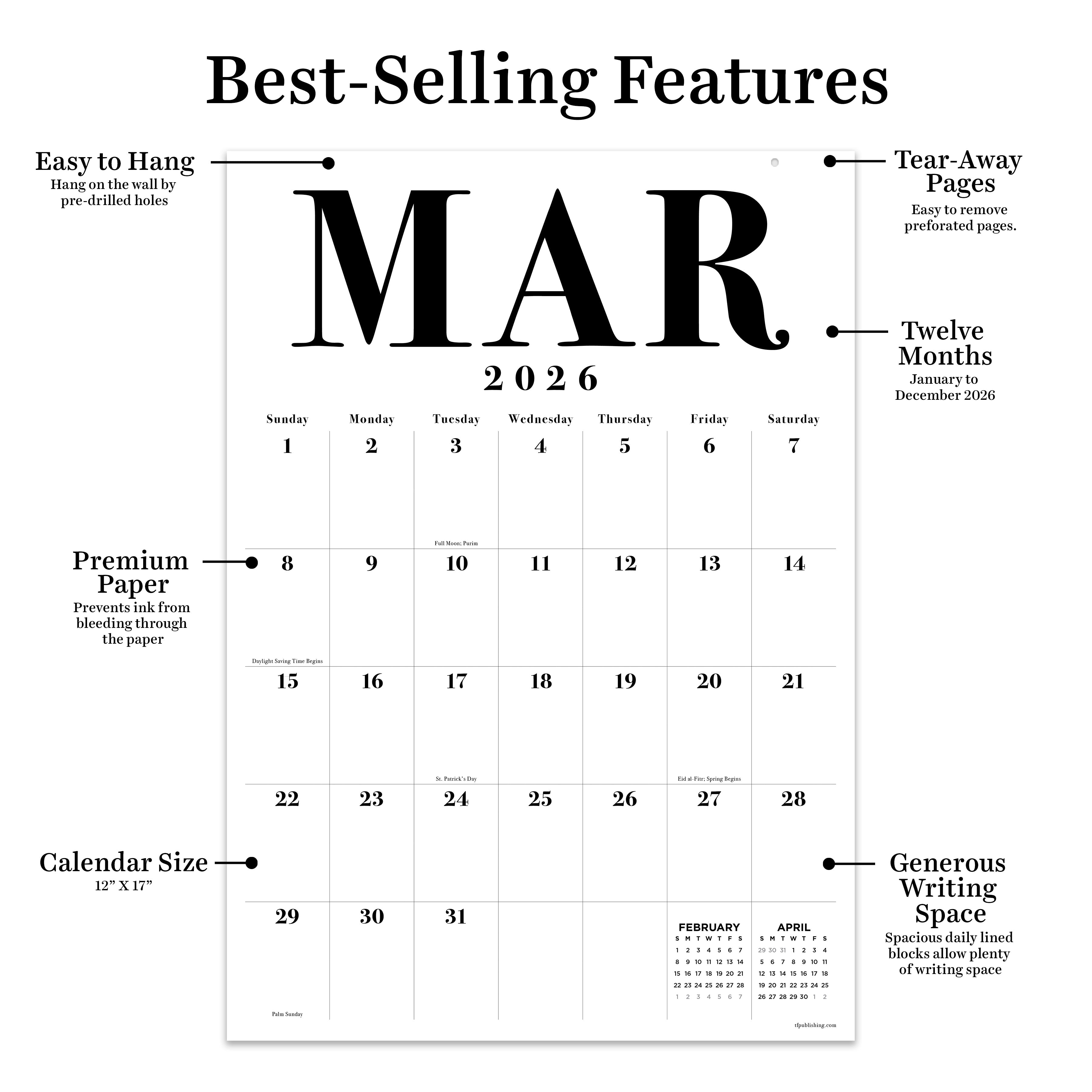 2026 Medium Art Poster - Deluxe Wall Calendar