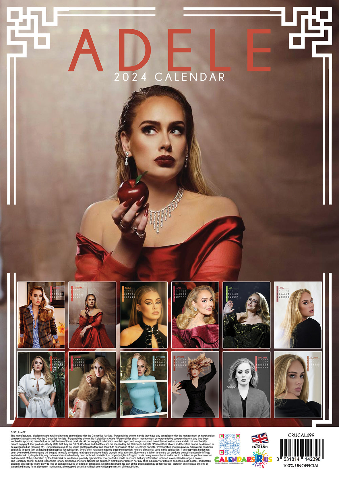 2024 Adele - A3 Wall Calendar  SOLD OUT