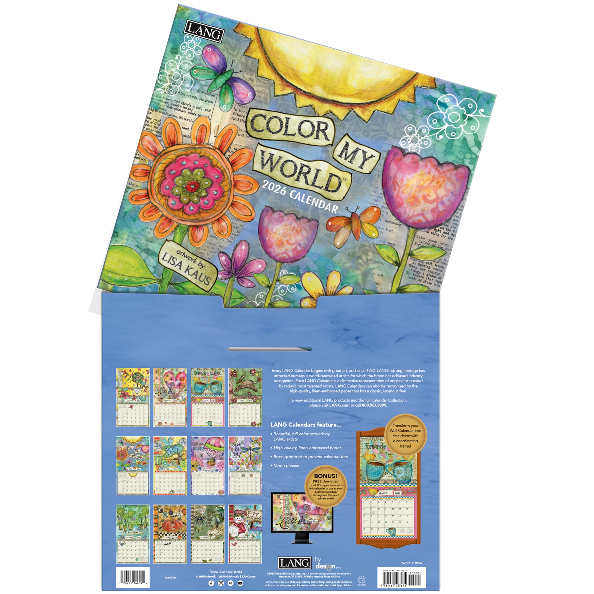 2026 LANG Color My World - Deluxe Wall Calendar