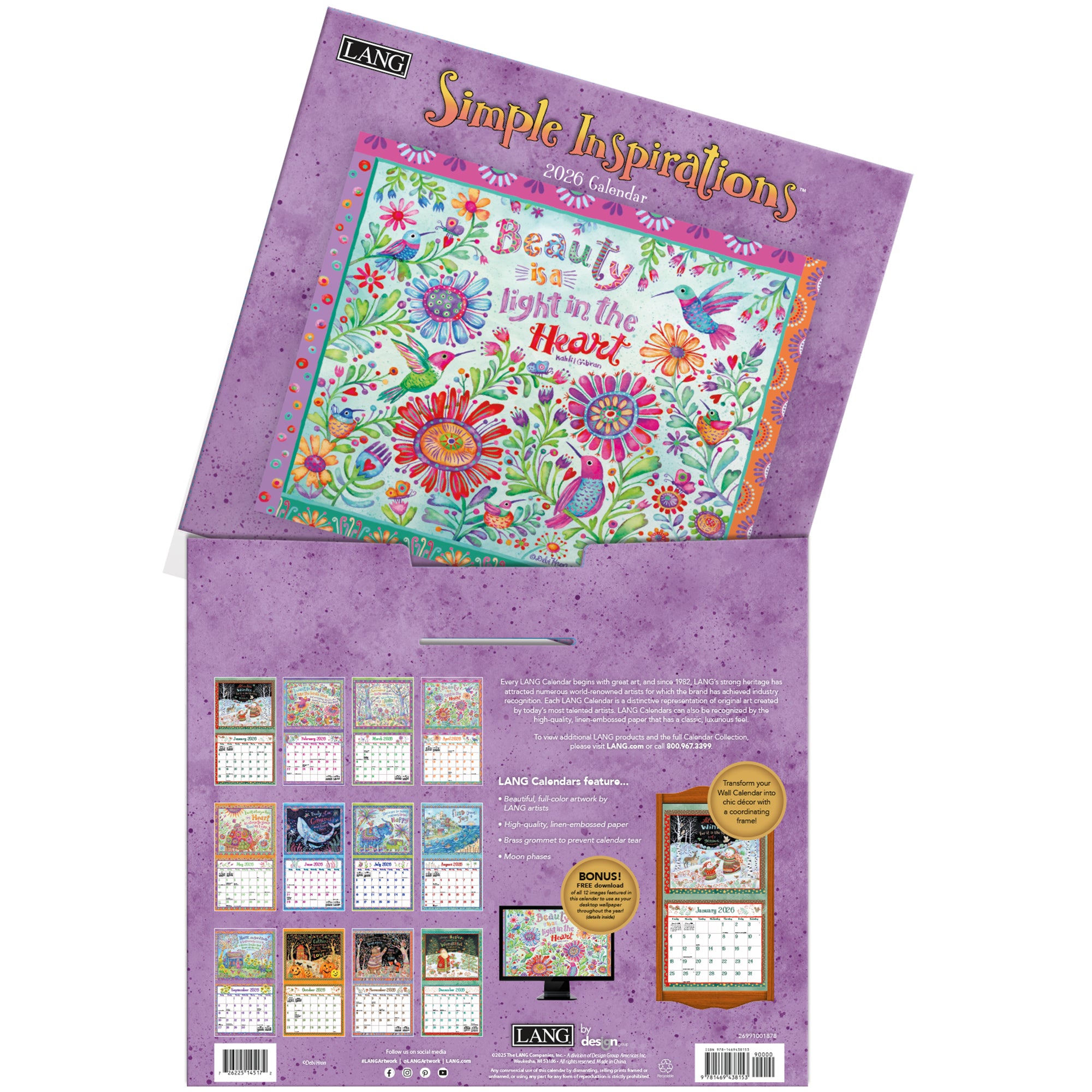 2026 LANG Simple Inspirations - Deluxe Wall Calendar