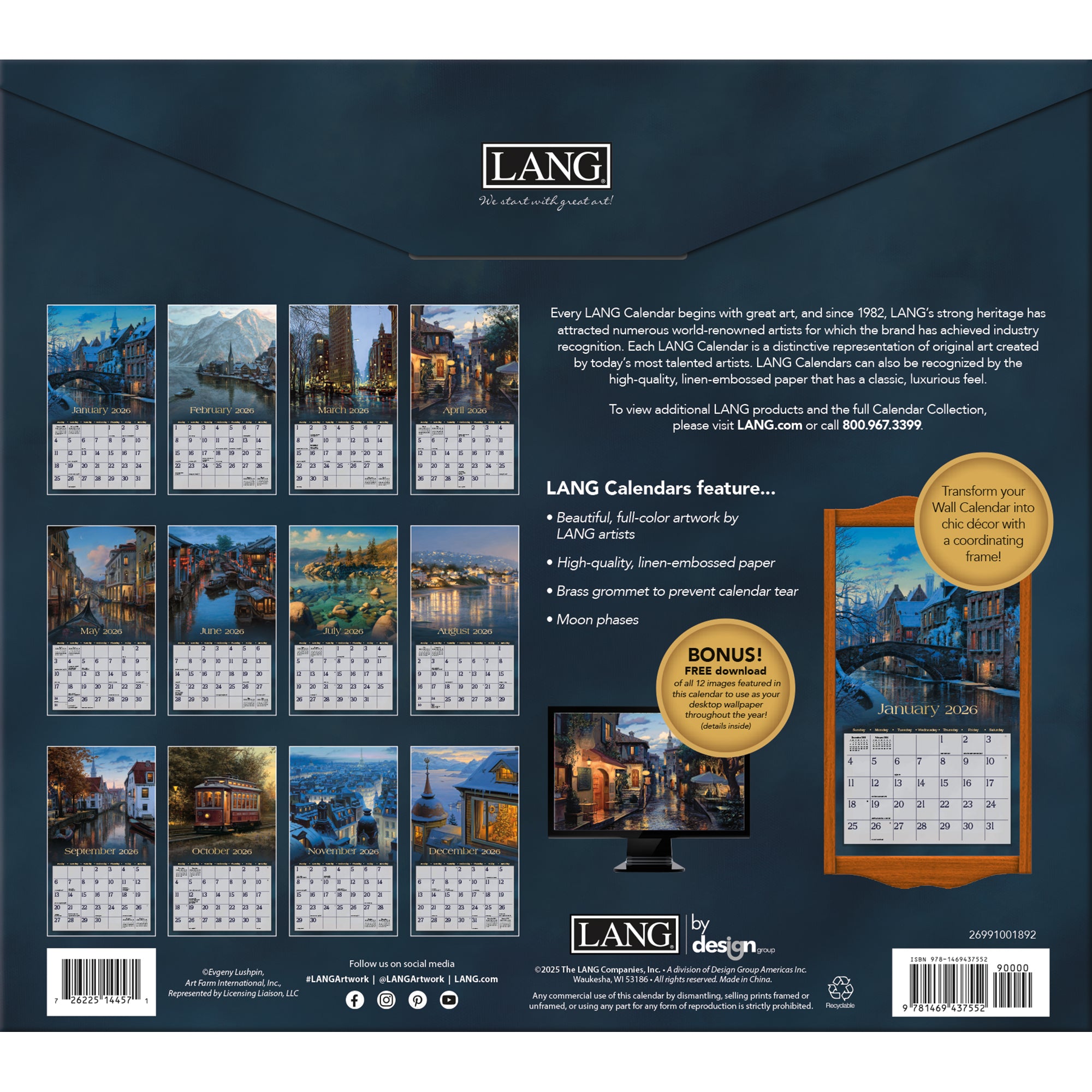2026 LANG Around The World - Deluxe Wall Calendar