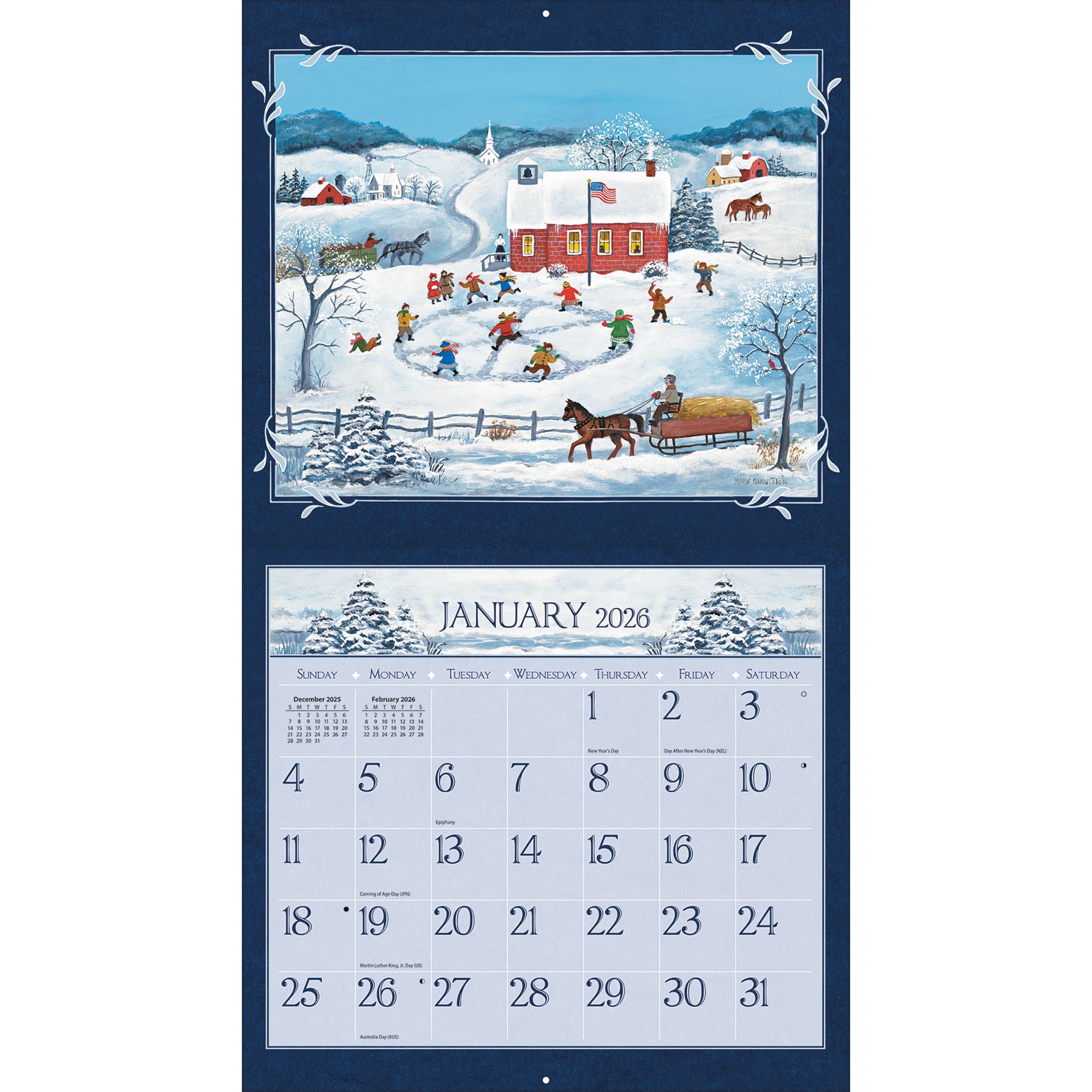 2026 LANG Folk Art - Deluxe Wall Calendar