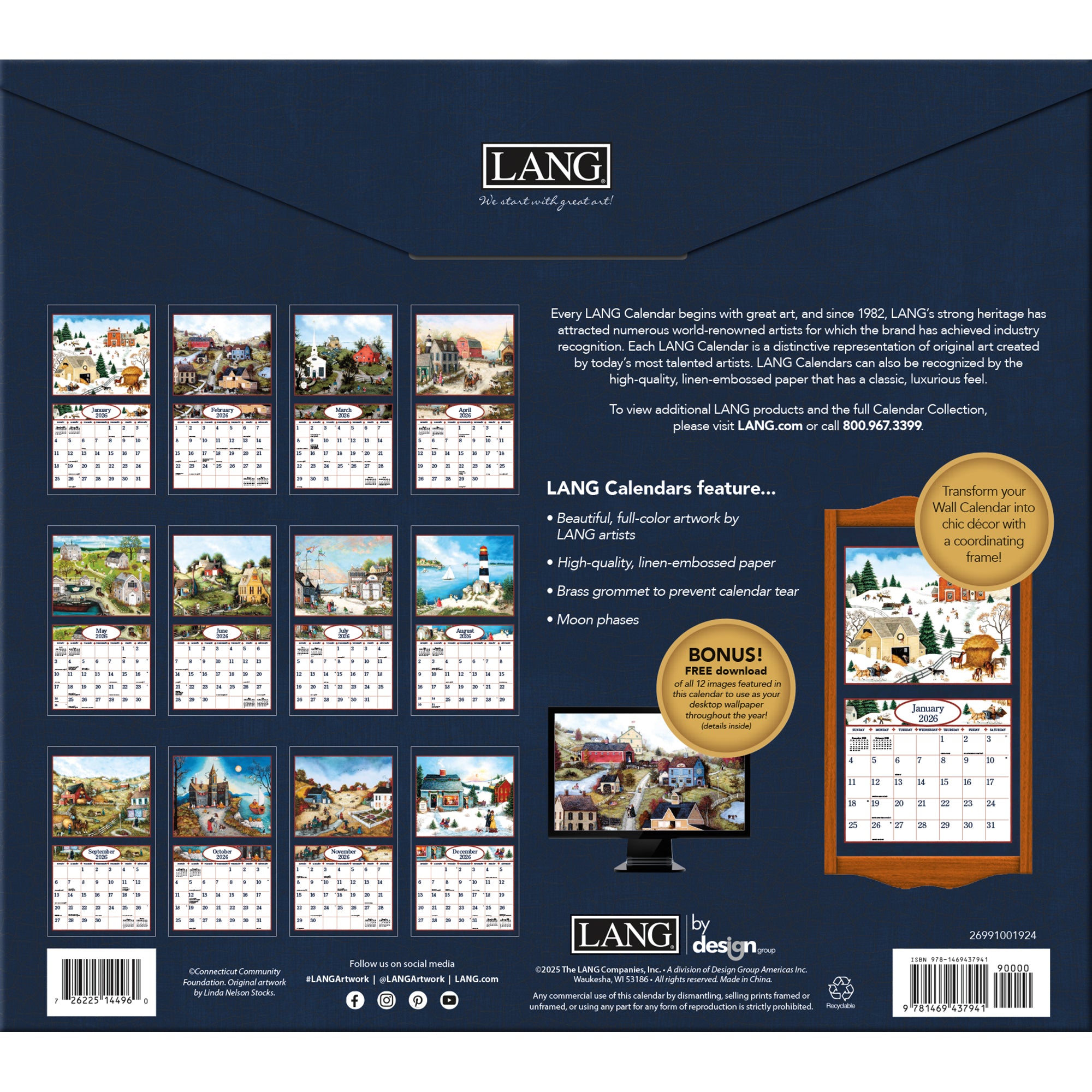 2026 LANG Linda Nelson Stocks - Deluxe Wall Calendar