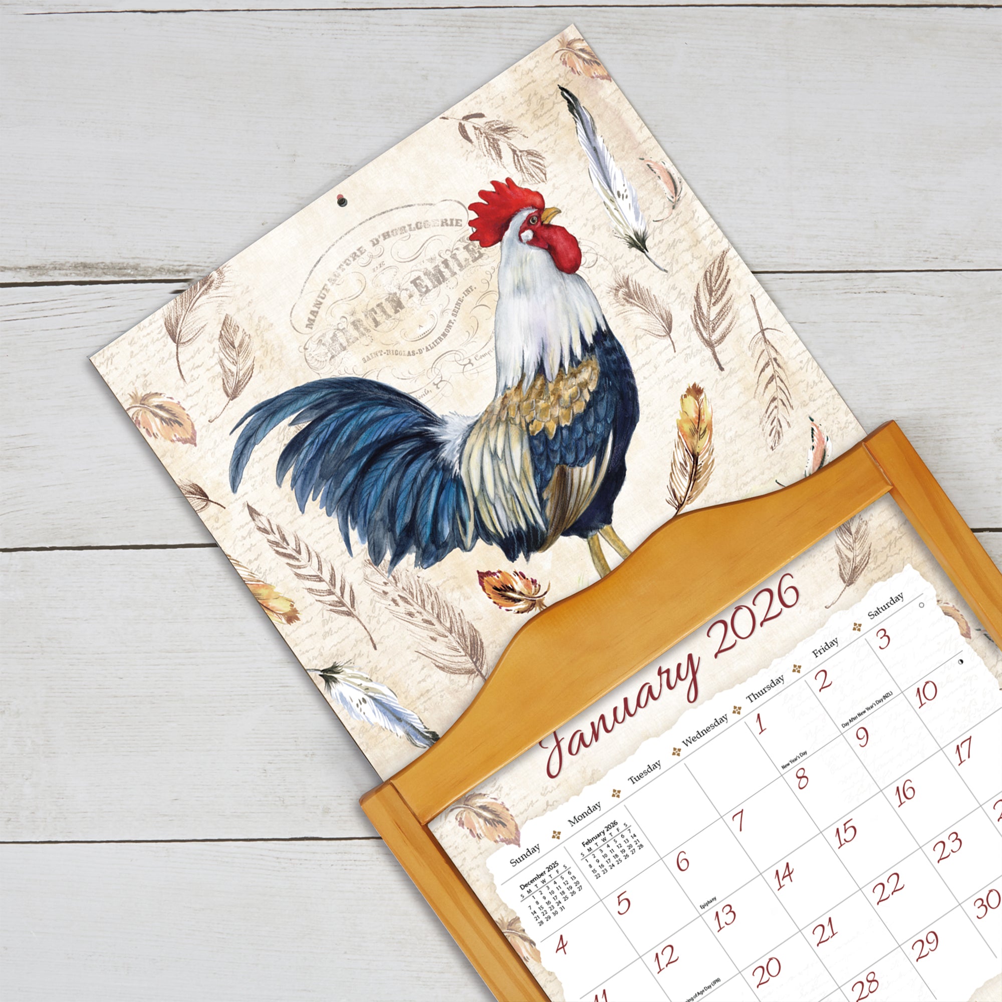2026 LANG Proud Rooster - Deluxe Wall Calendar