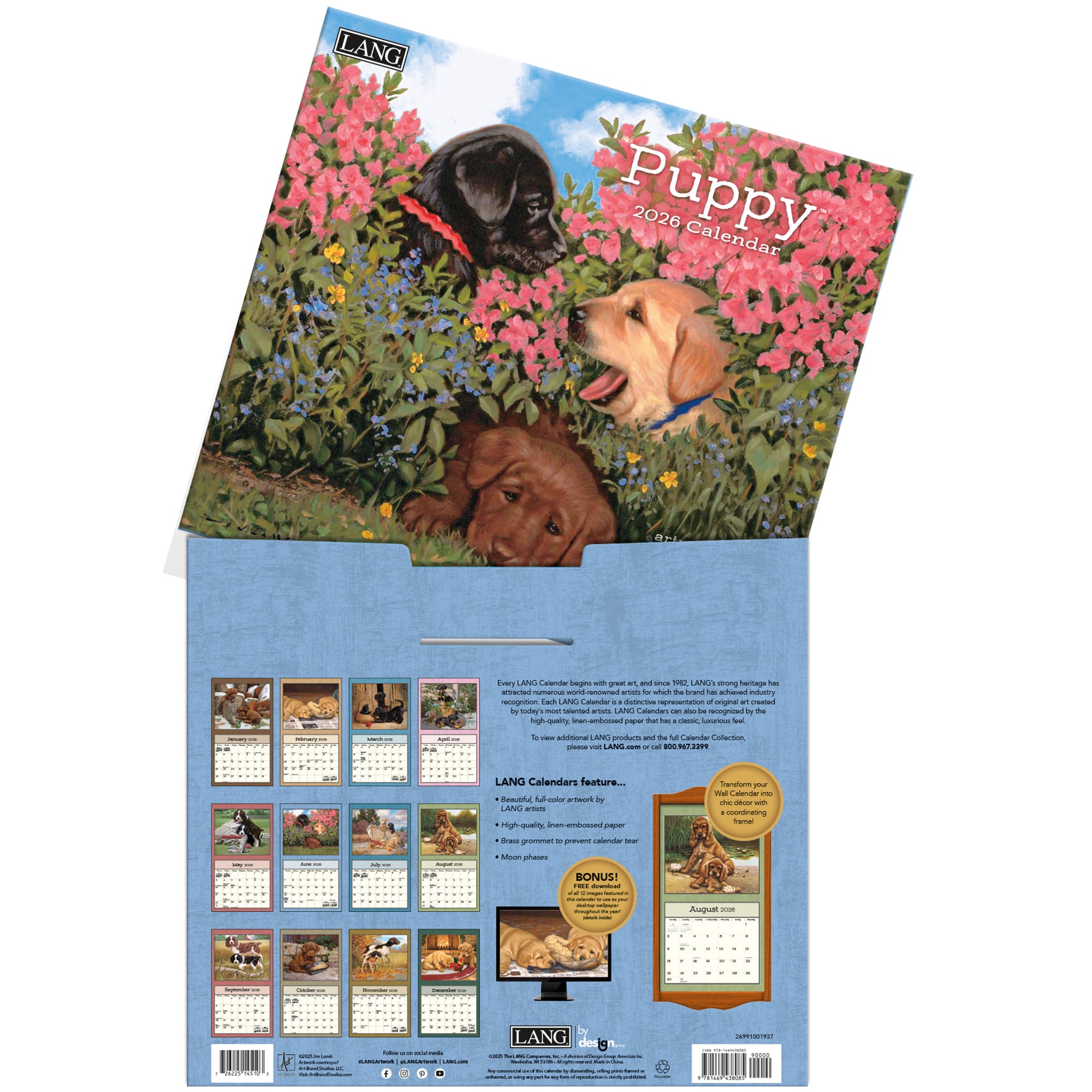 2026 LANG Puppy - Deluxe Wall Calendar
