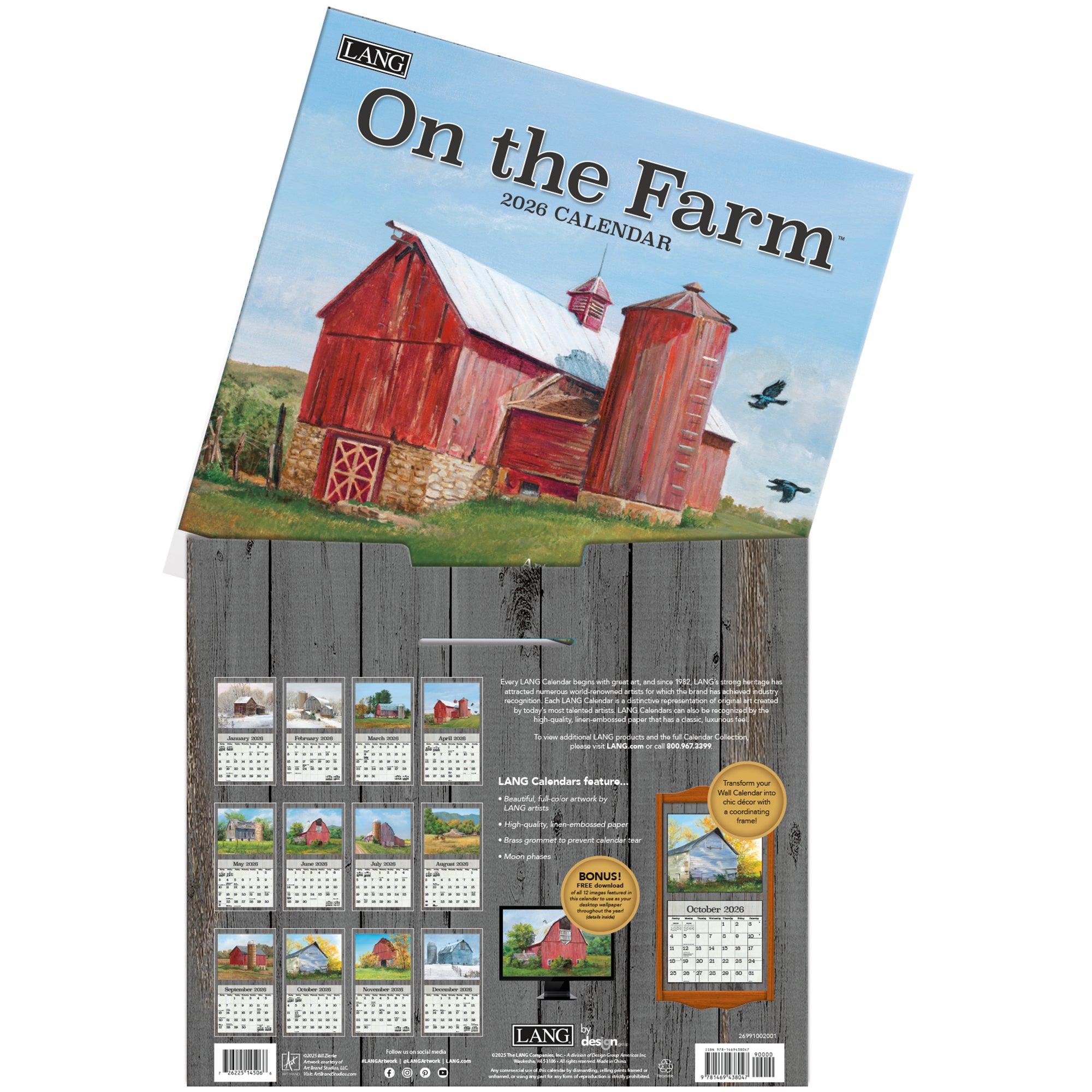 2026 LANG On The Farm - Deluxe Wall Calendar