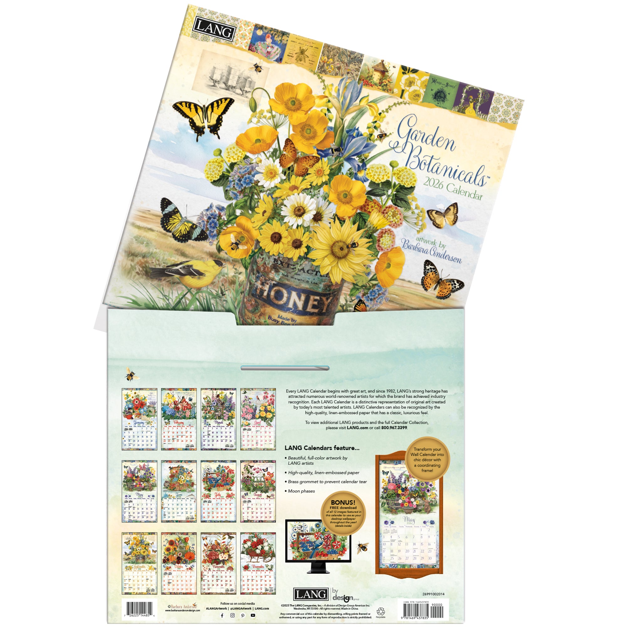 2026 LANG Garden Botanicals - Deluxe Wall Calendar