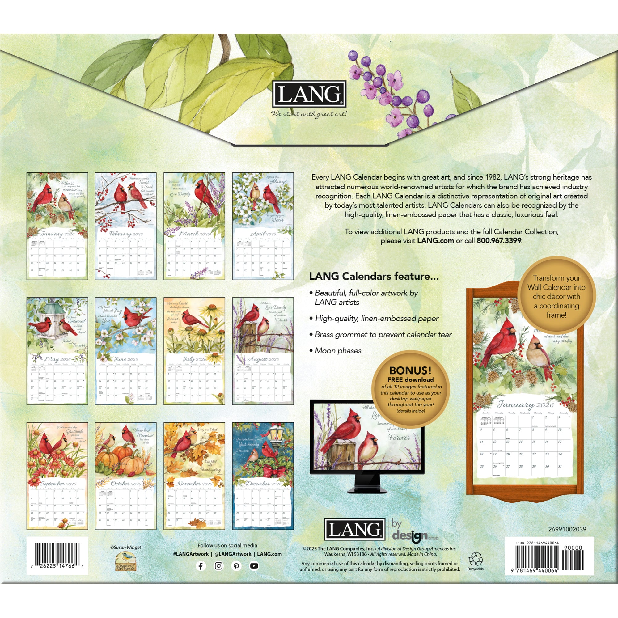 2026 LANG A Year Of Remembrance - Deluxe Wall Calendar