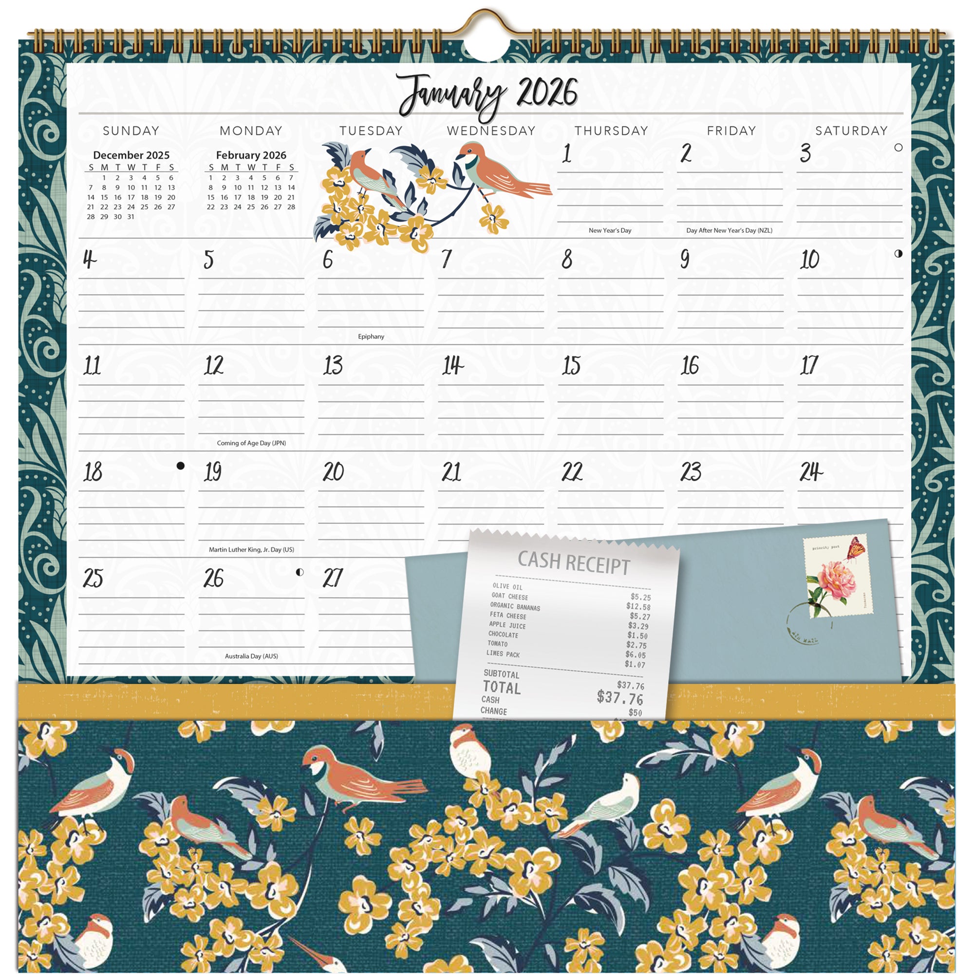 2026 LANG Flora & Fauna - Note Nook Square Wall Calendar