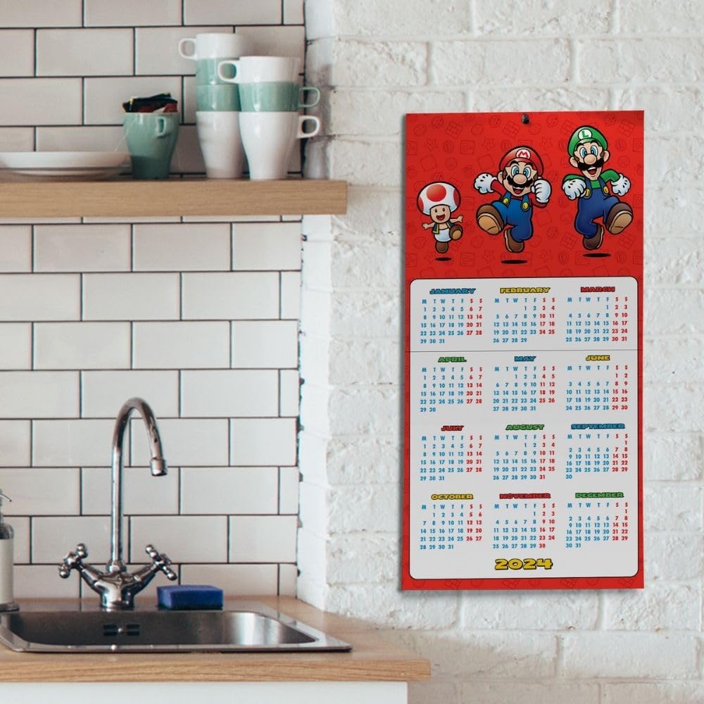 2024 Super Mario Family - Square Wall Calendar