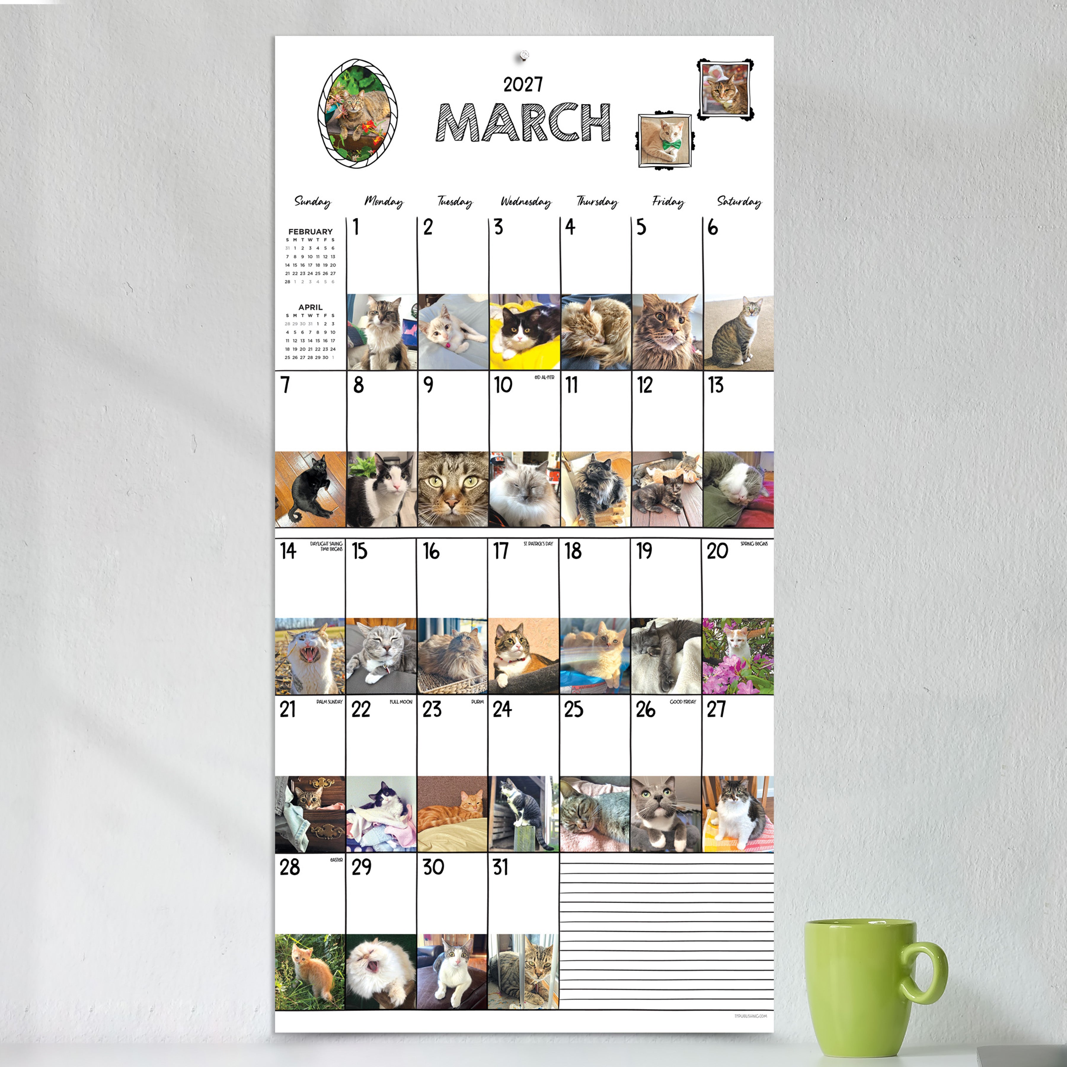 2027 Cat-A-Day - Square Wall Calendar