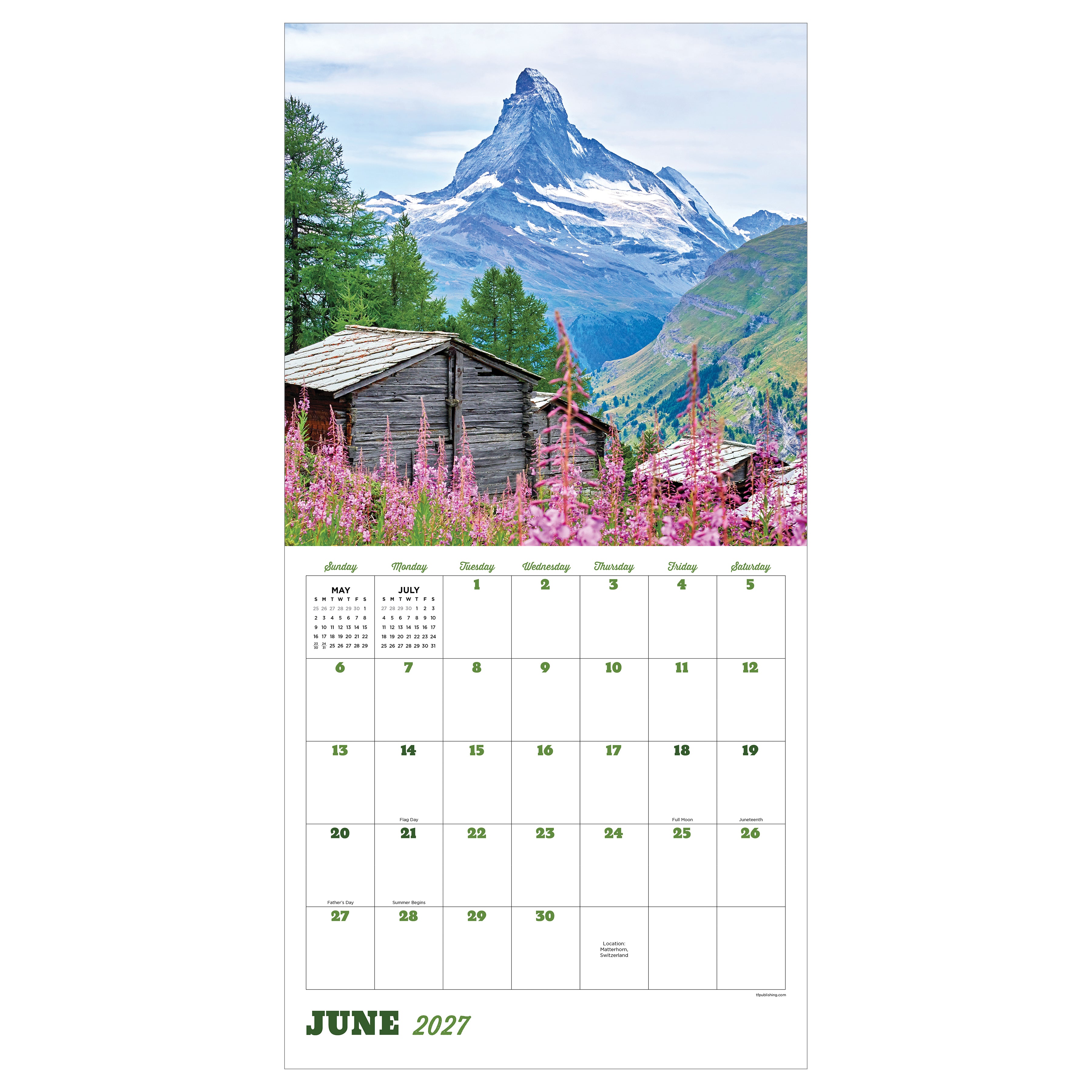 2027 Mountains - Square Wall Calendar