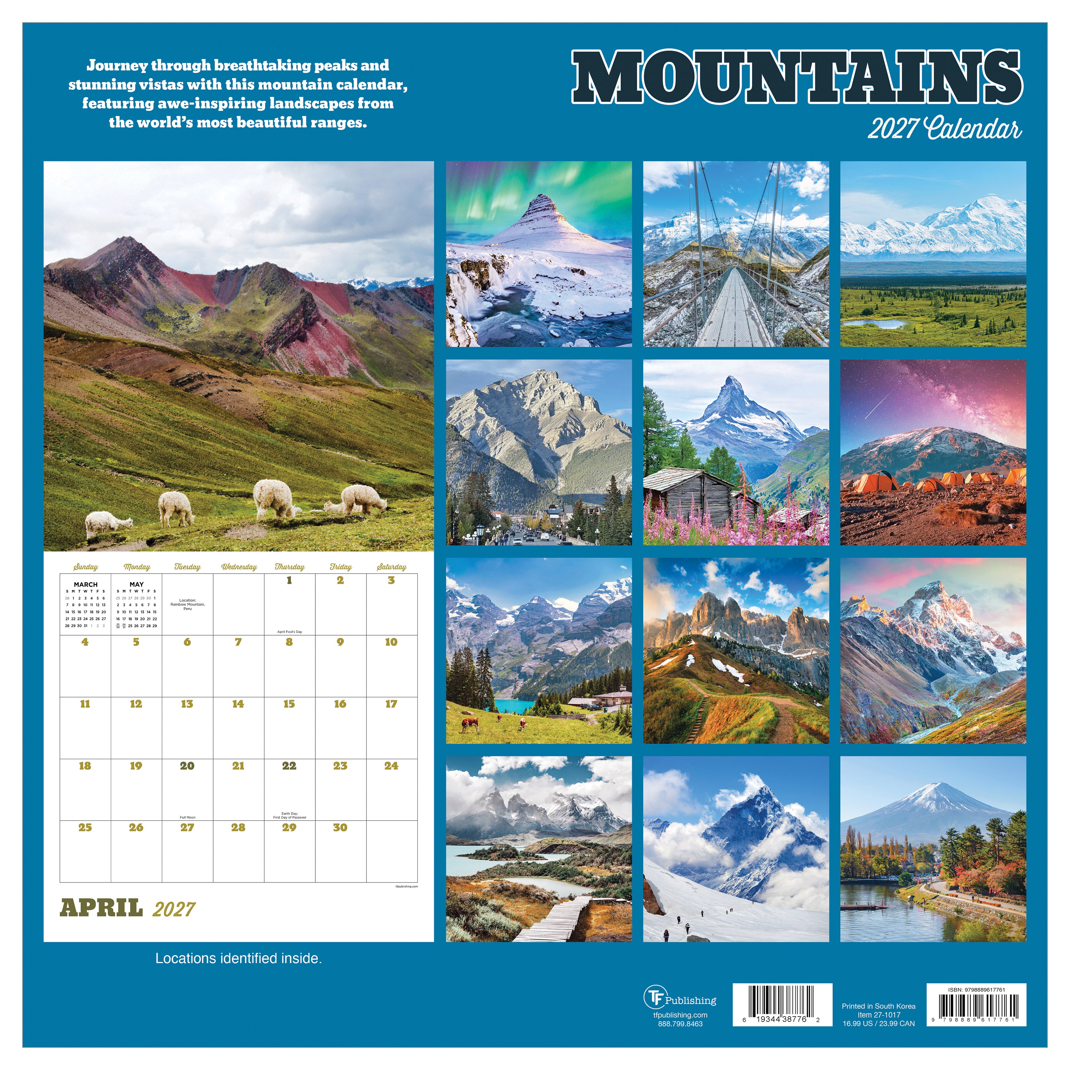 2027 Mountains - Square Wall Calendar