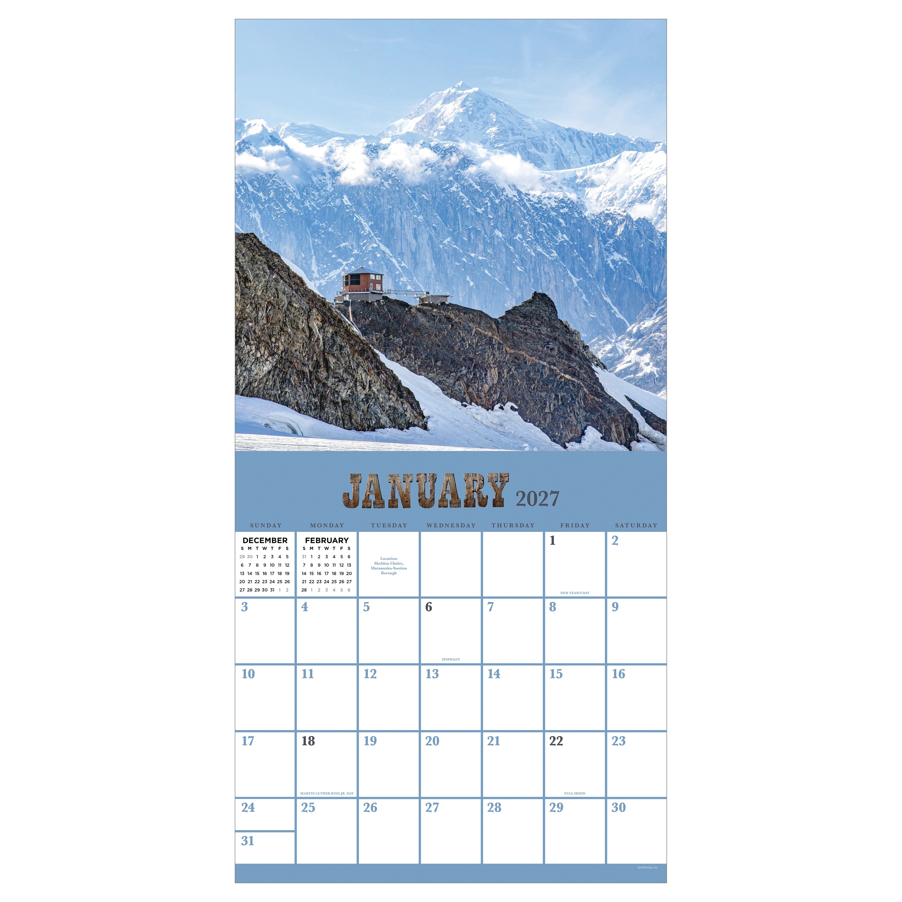 2027 Alaska - Square Wall Calendar