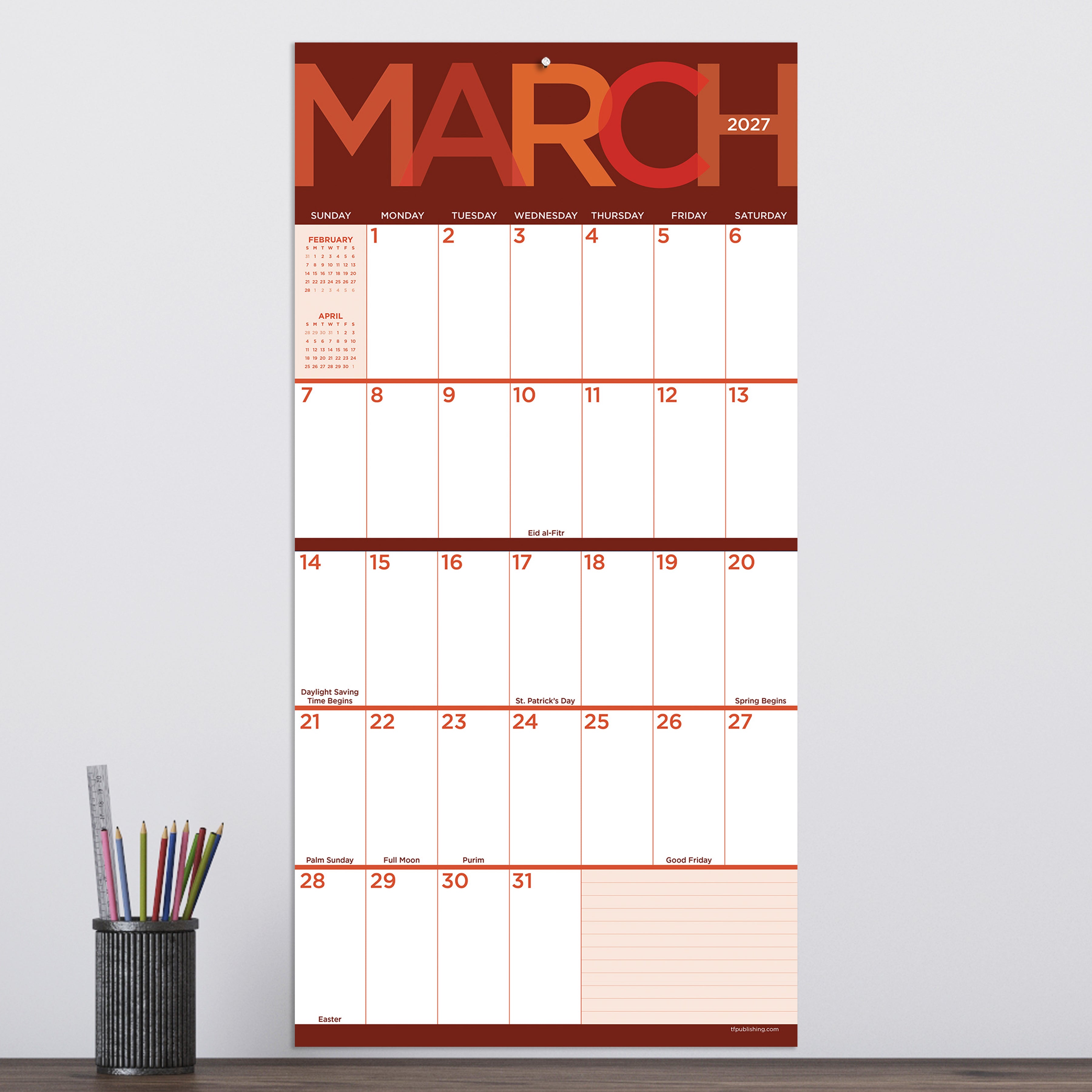 2027 Big Print - Square Wall Calendar