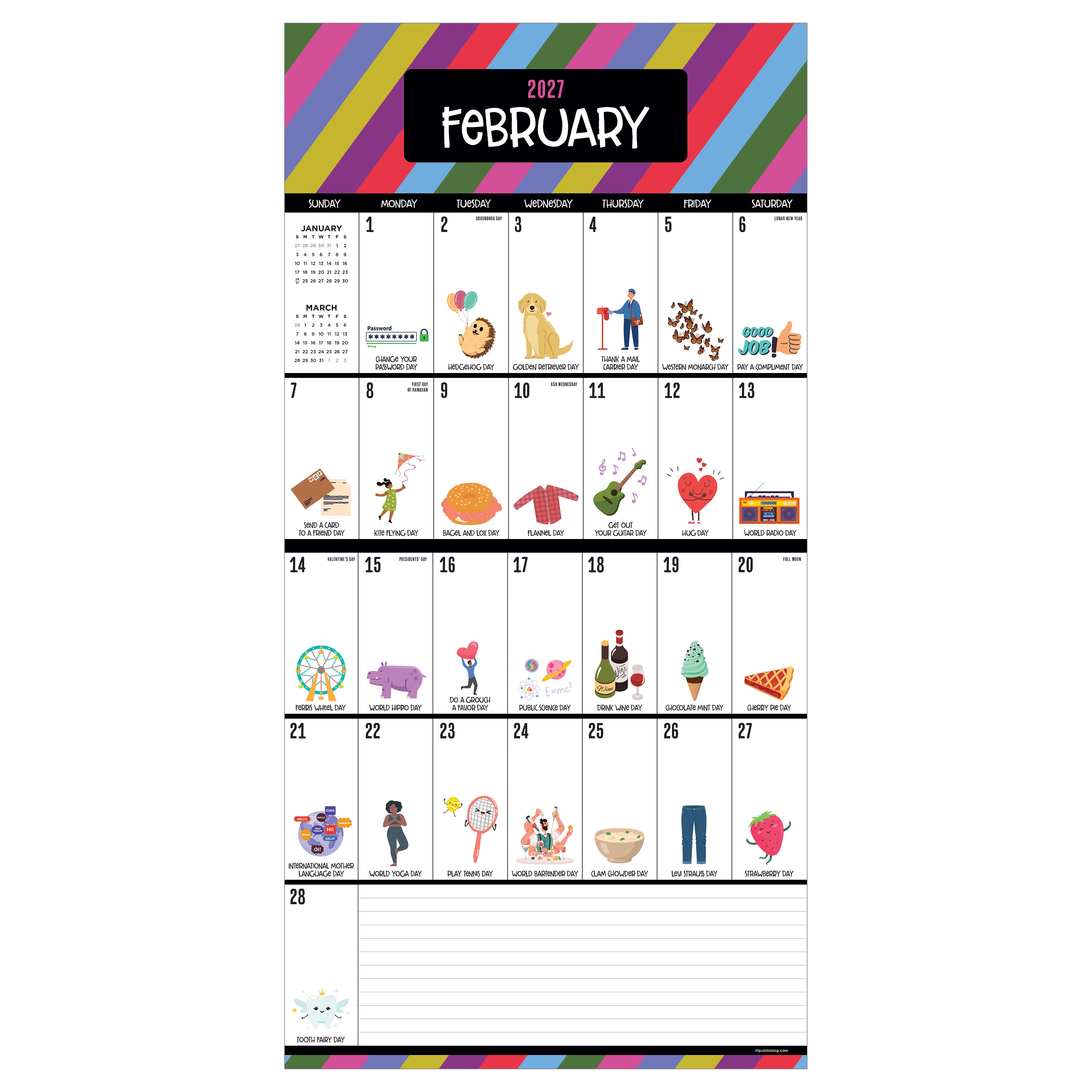 2027 Every Day's A Holiday - Square Wall Calendar