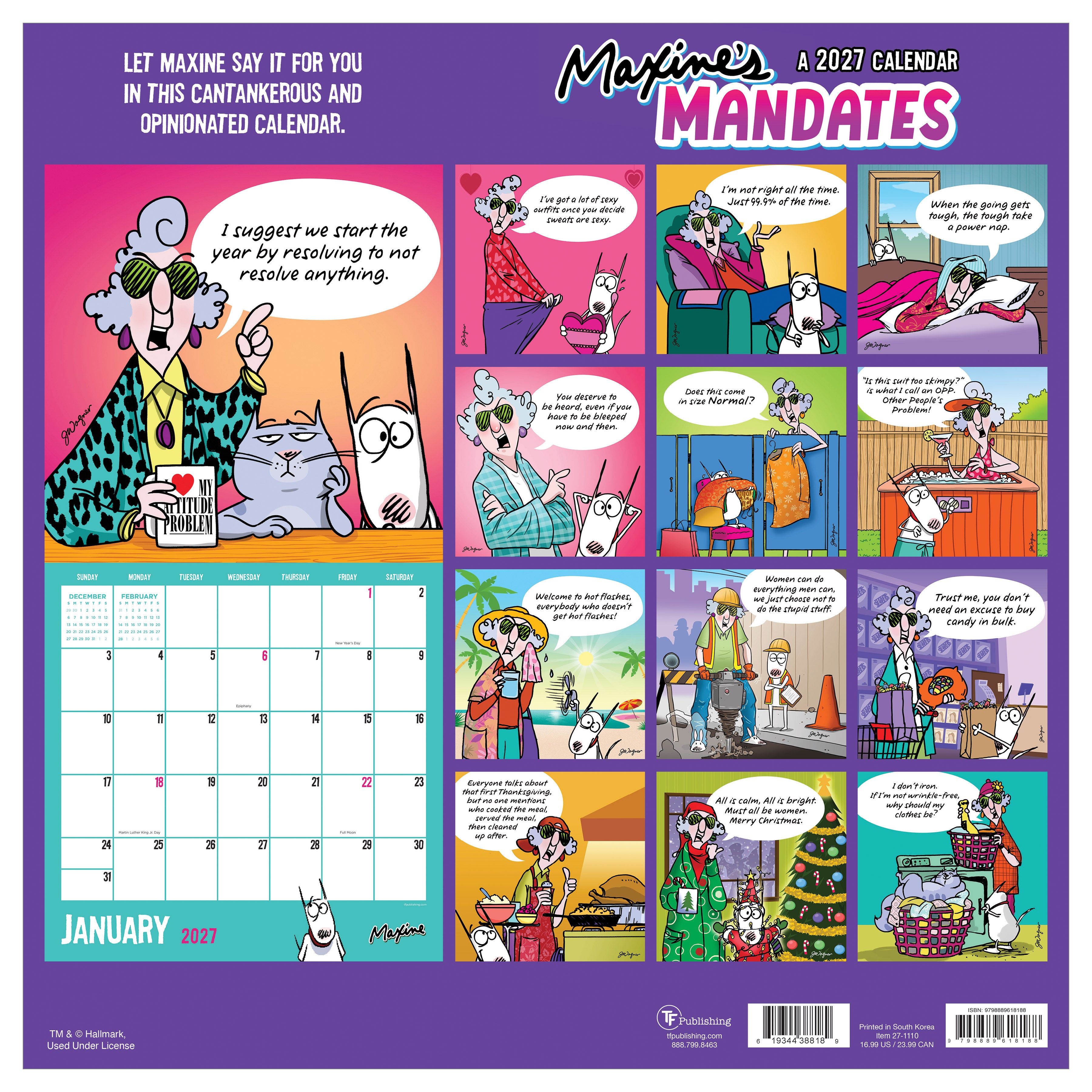 2027 Maxine - Square Wall Calendar