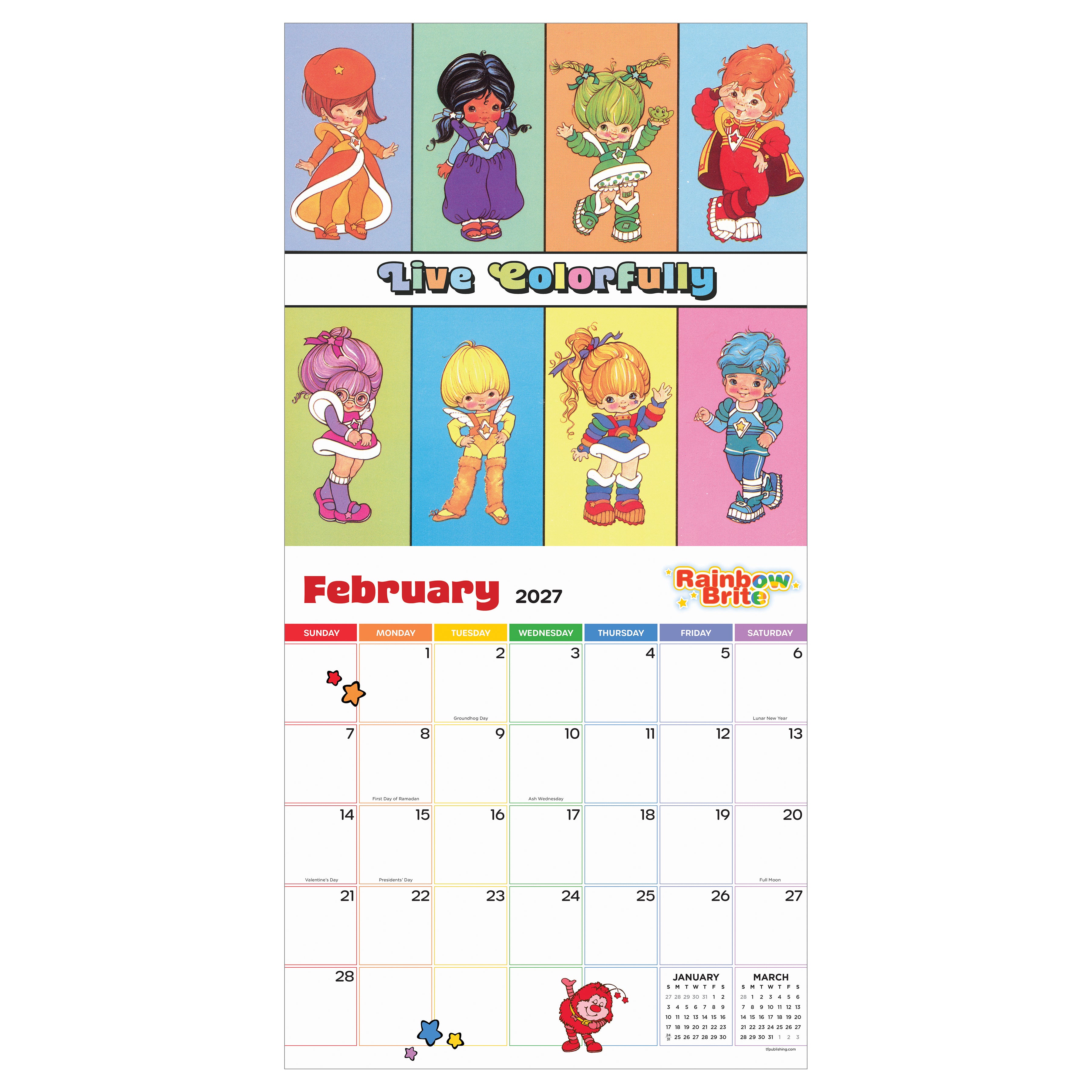2027 Rainbow Brite - Square Wall Calendar