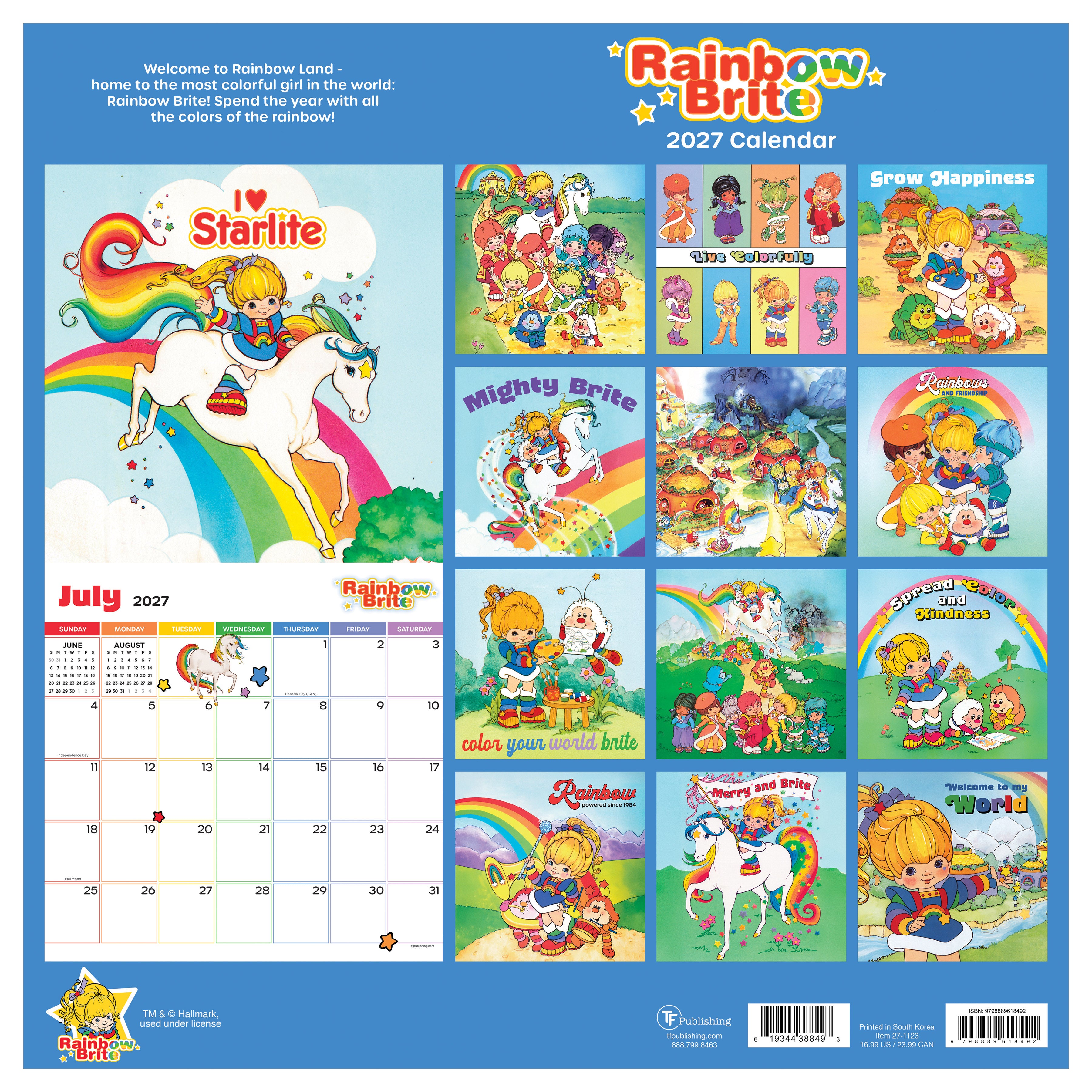 2027 Rainbow Brite - Square Wall Calendar