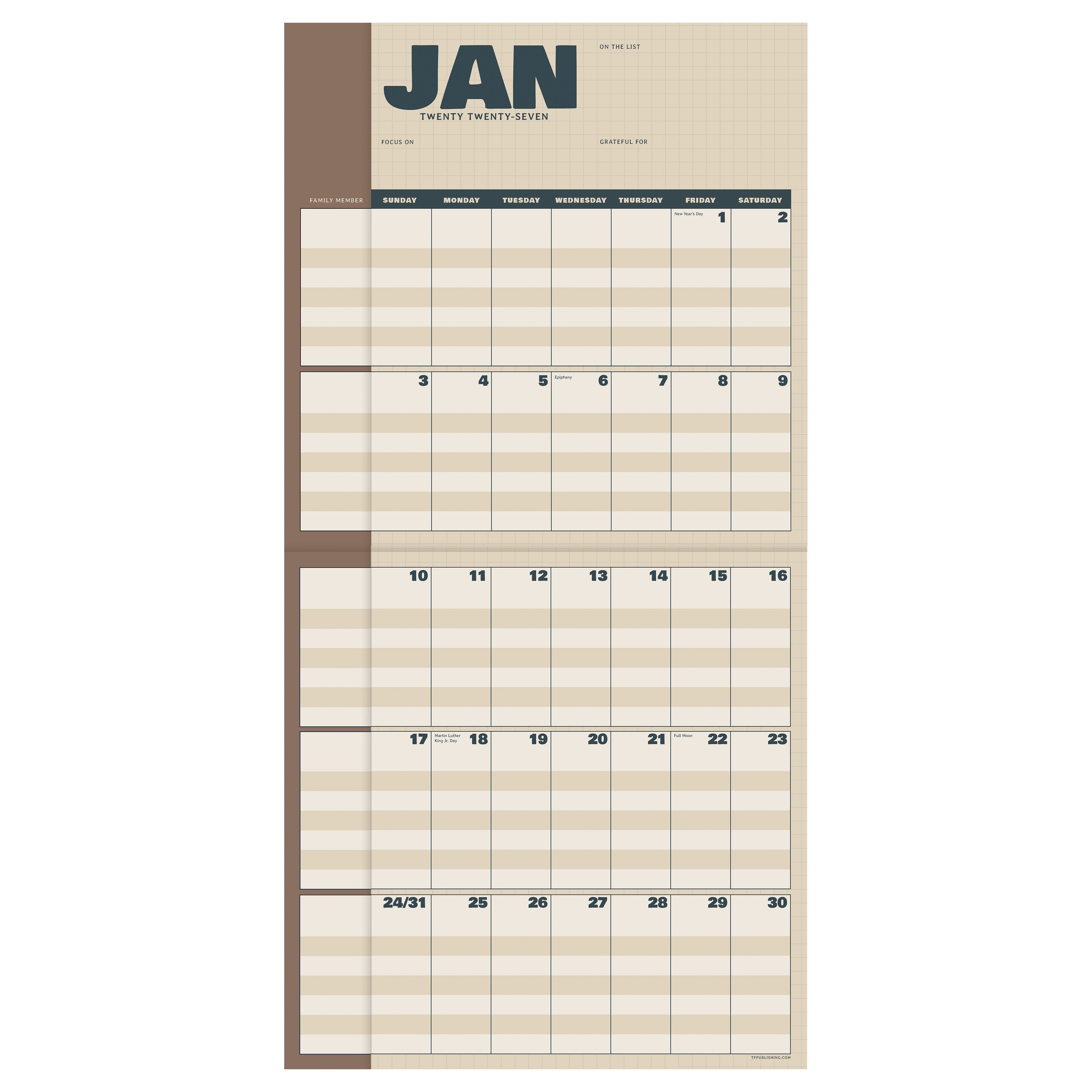 2027 Parent Planner - Square Wall Calendar