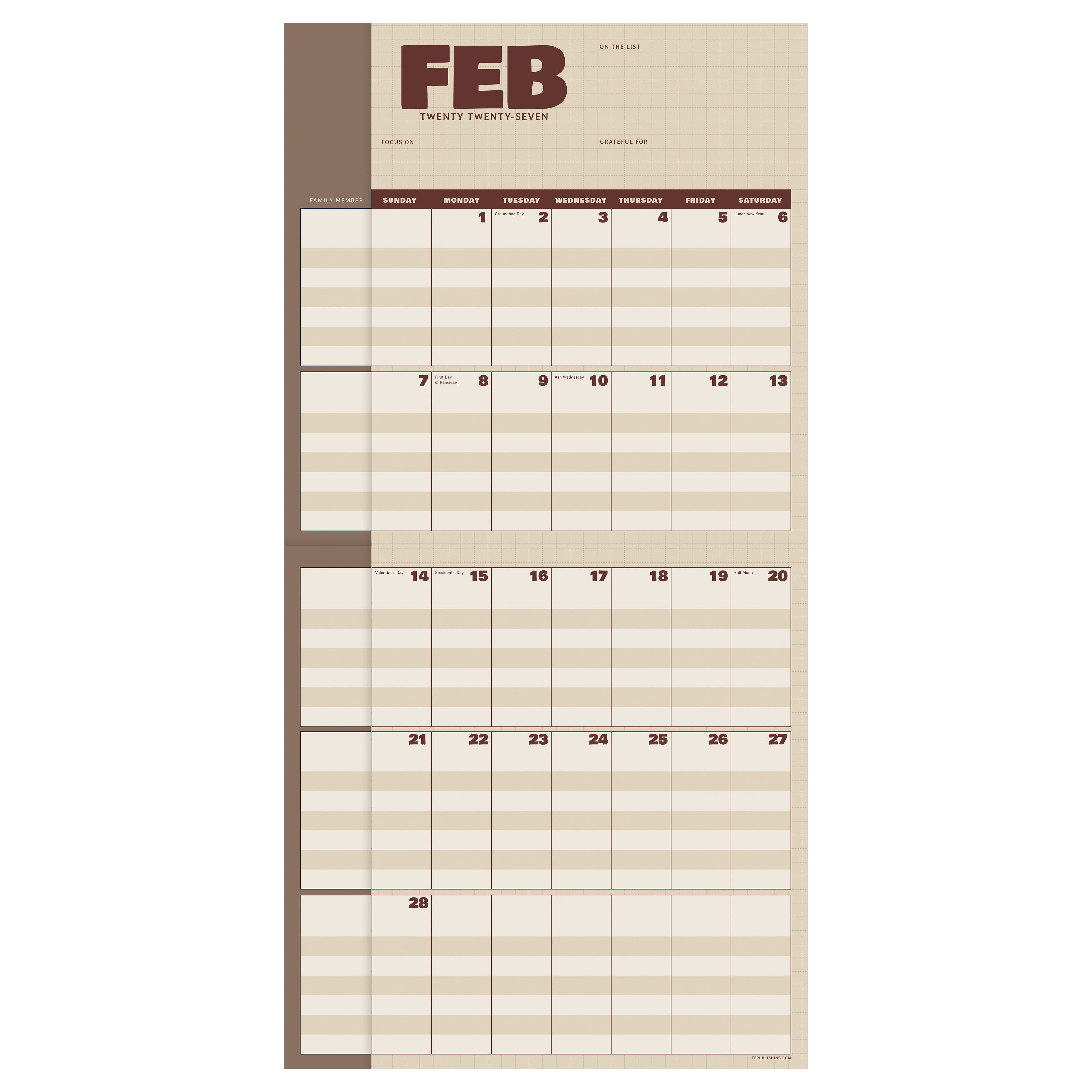 2027 Parent Planner - Square Wall Calendar