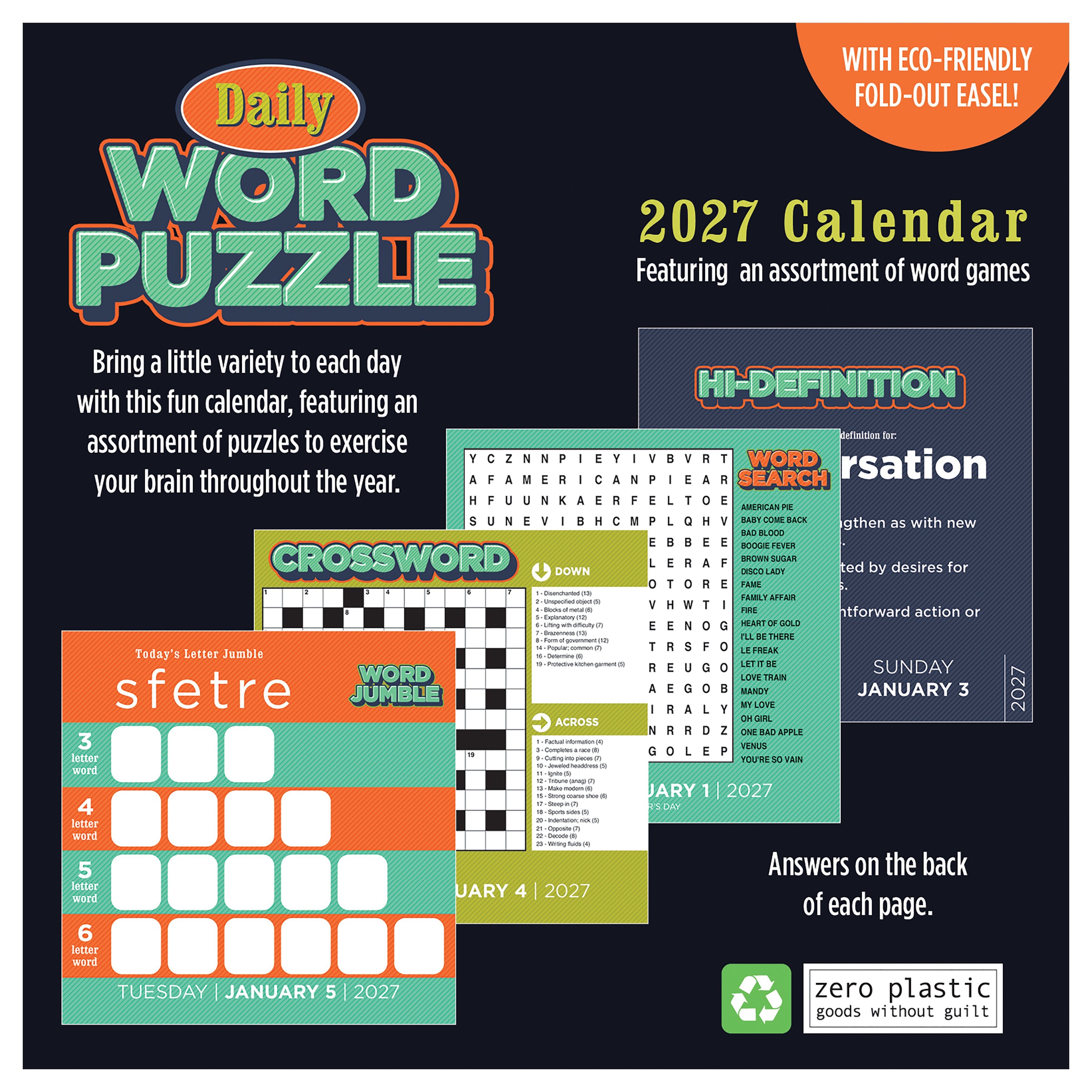 2027 Daily Word Puzzle - Boxed Page-A-Day Calendar