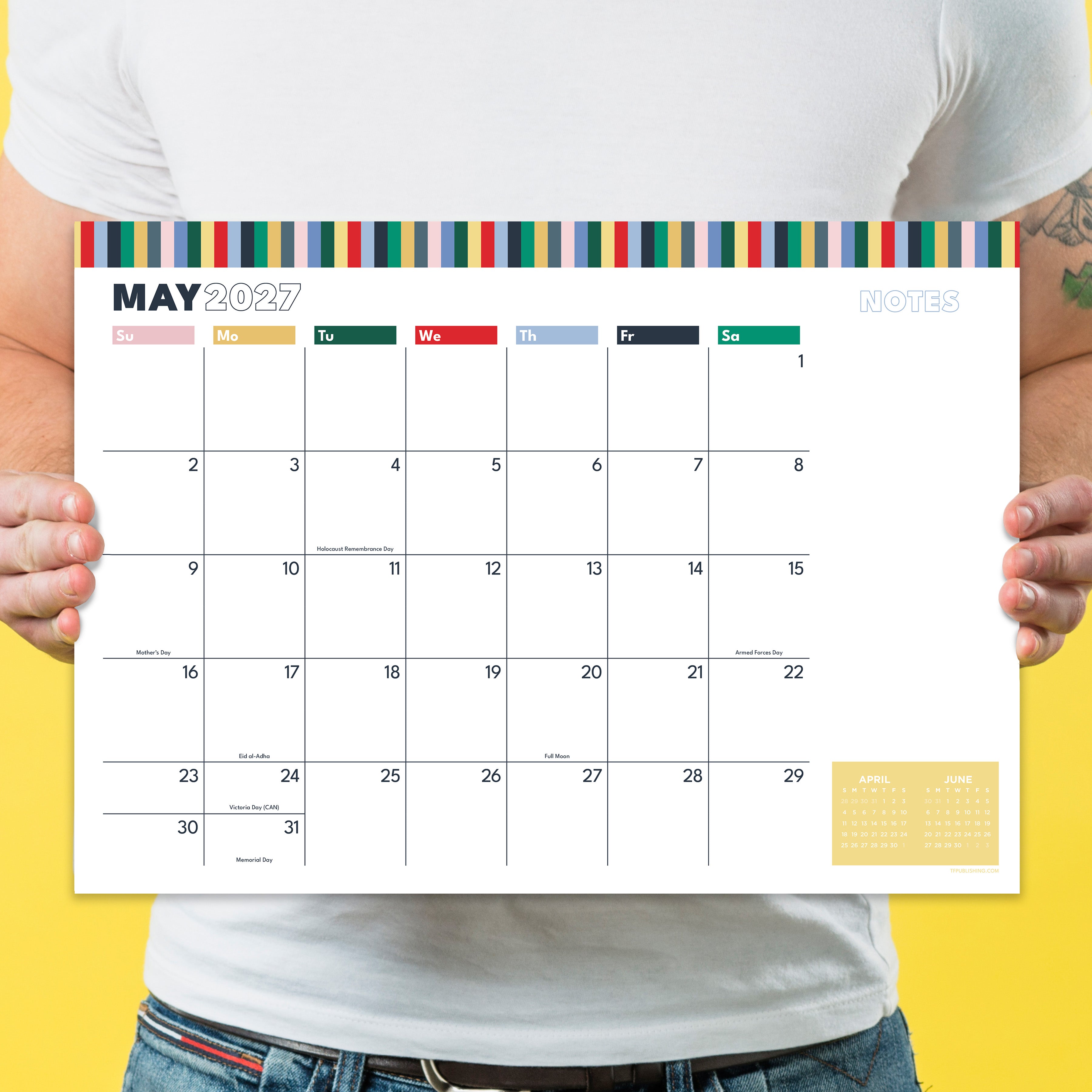 May Long Weekend 2027 3 2027 Long Weekend - Medium Desk Pad Calendar