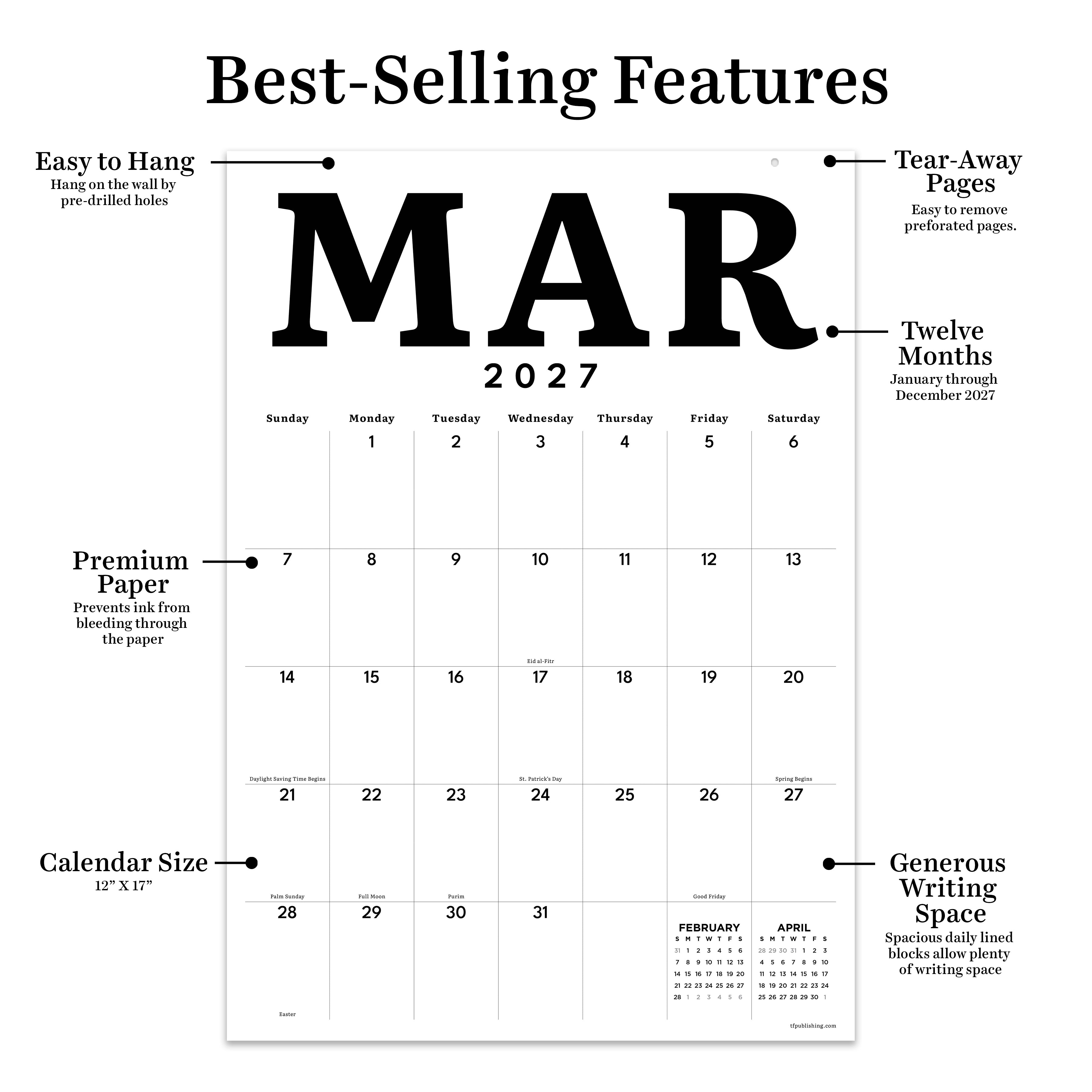 2027 Art Poster - Medium Deluxe Wall Calendar