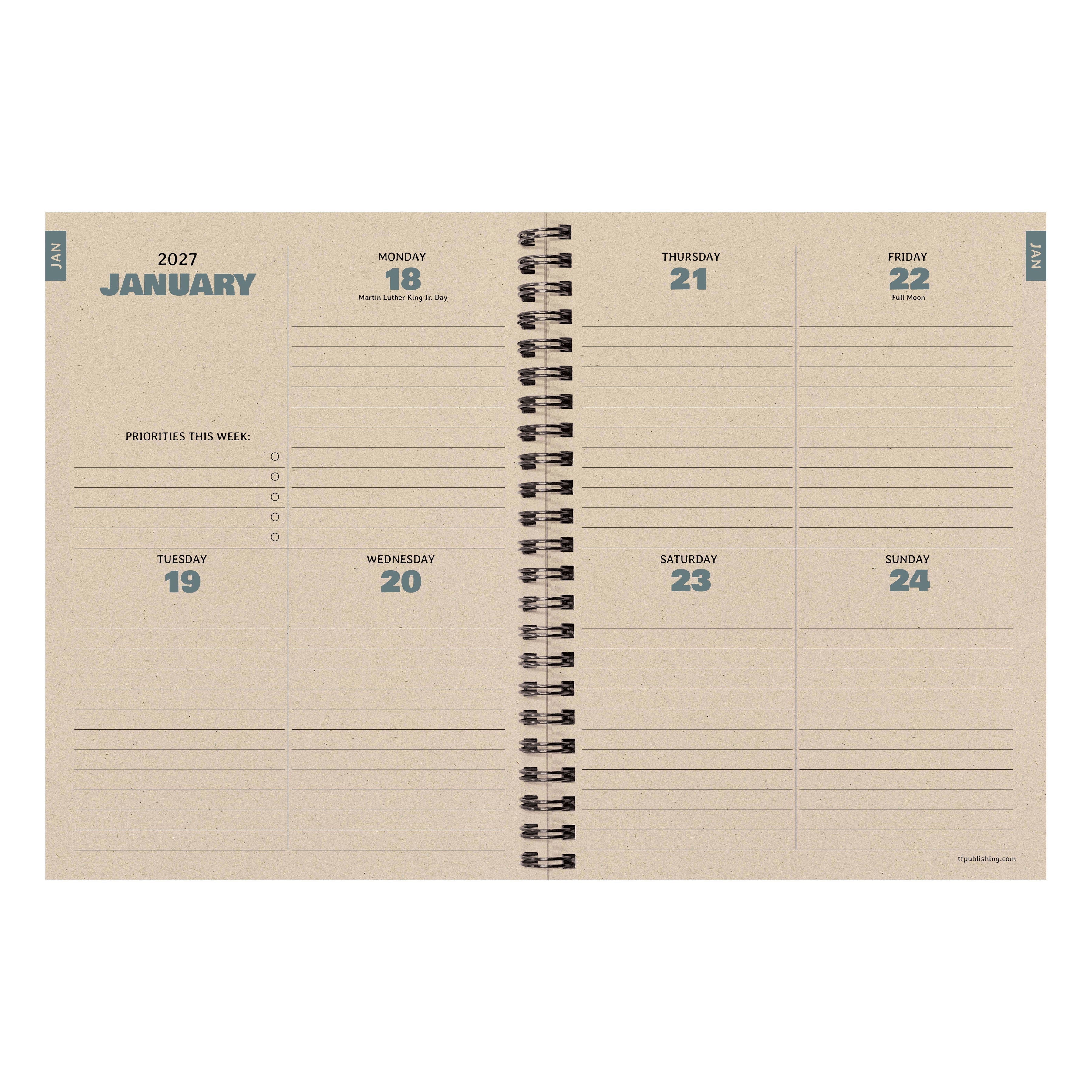 2027 Rugged Patch - Medium Weekly and Monthly Diary/Planner