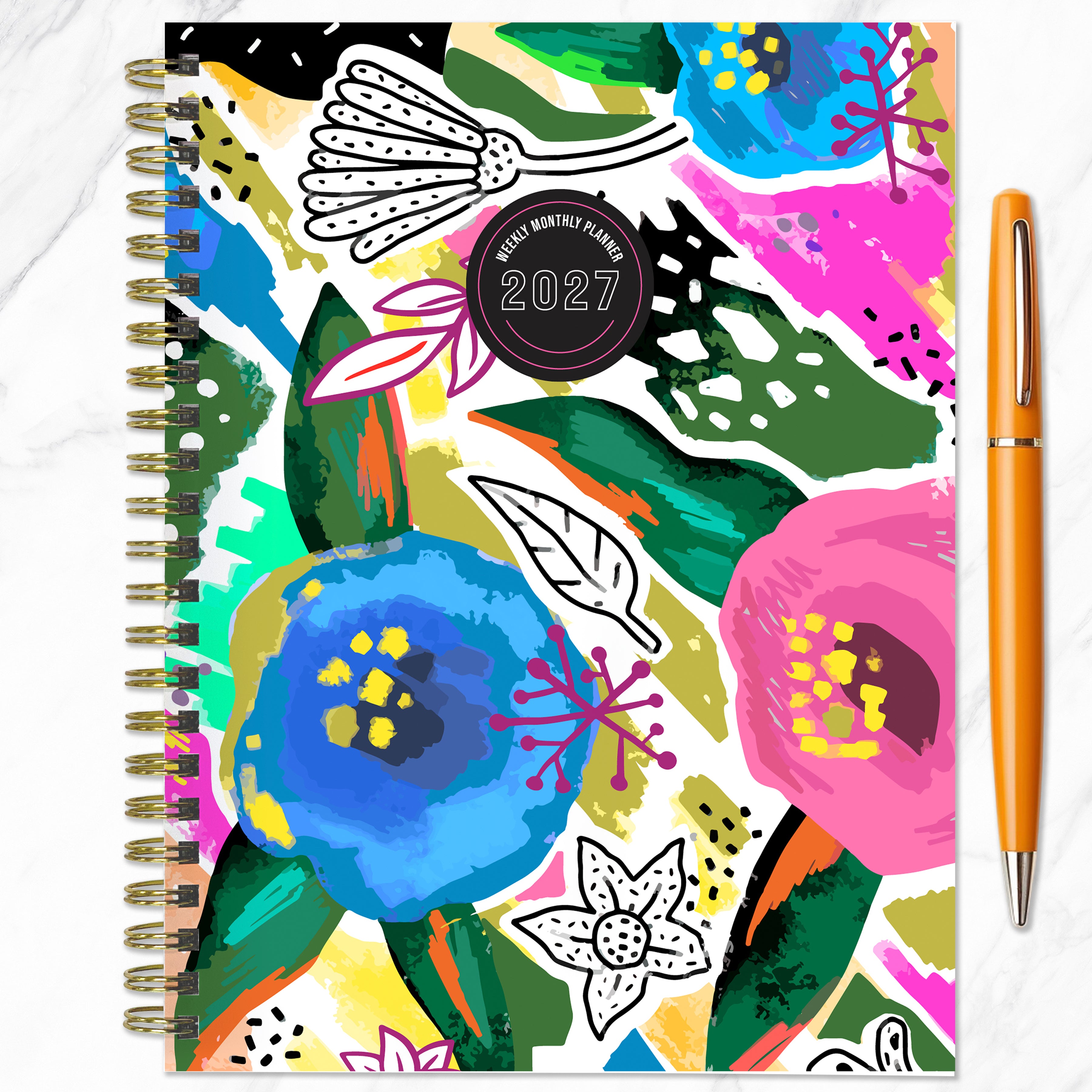 2027 Graphic Petals - Medium Weekly and Monthly Diary/Planner