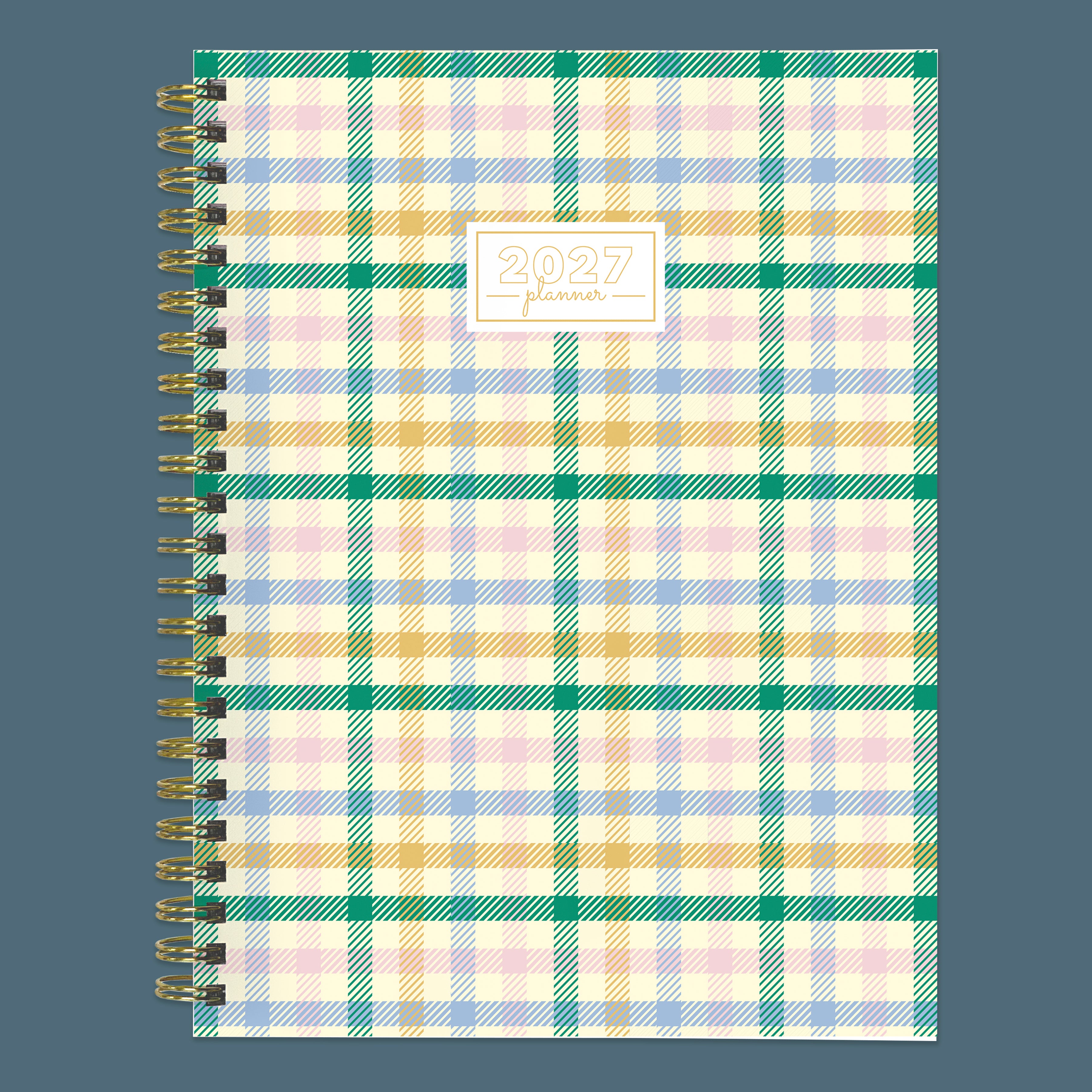 2027 Pastel Plaid - Medium Weekly and Monthly Diary/Planner