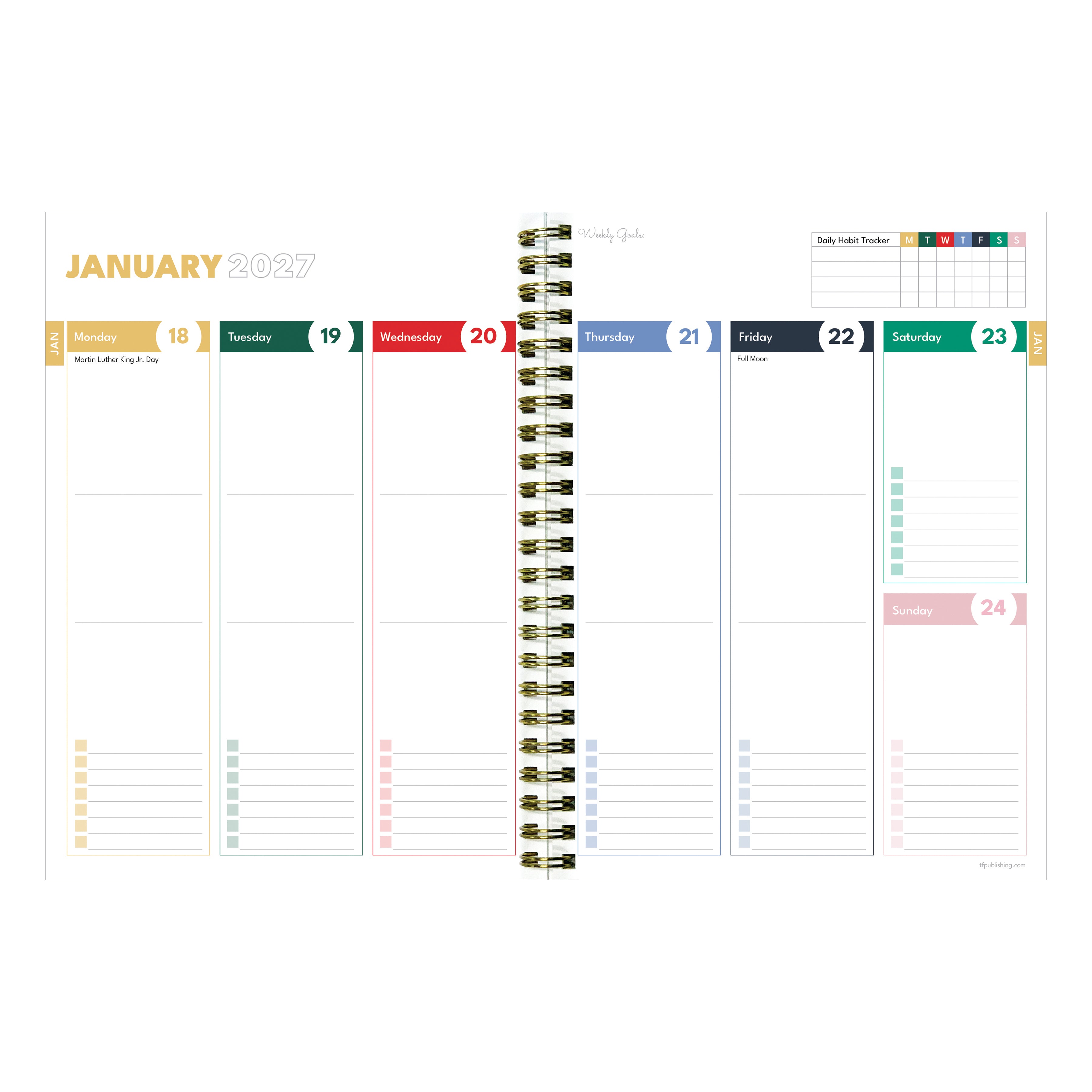2027 Pastel Plaid - Medium Weekly and Monthly Diary/Planner
