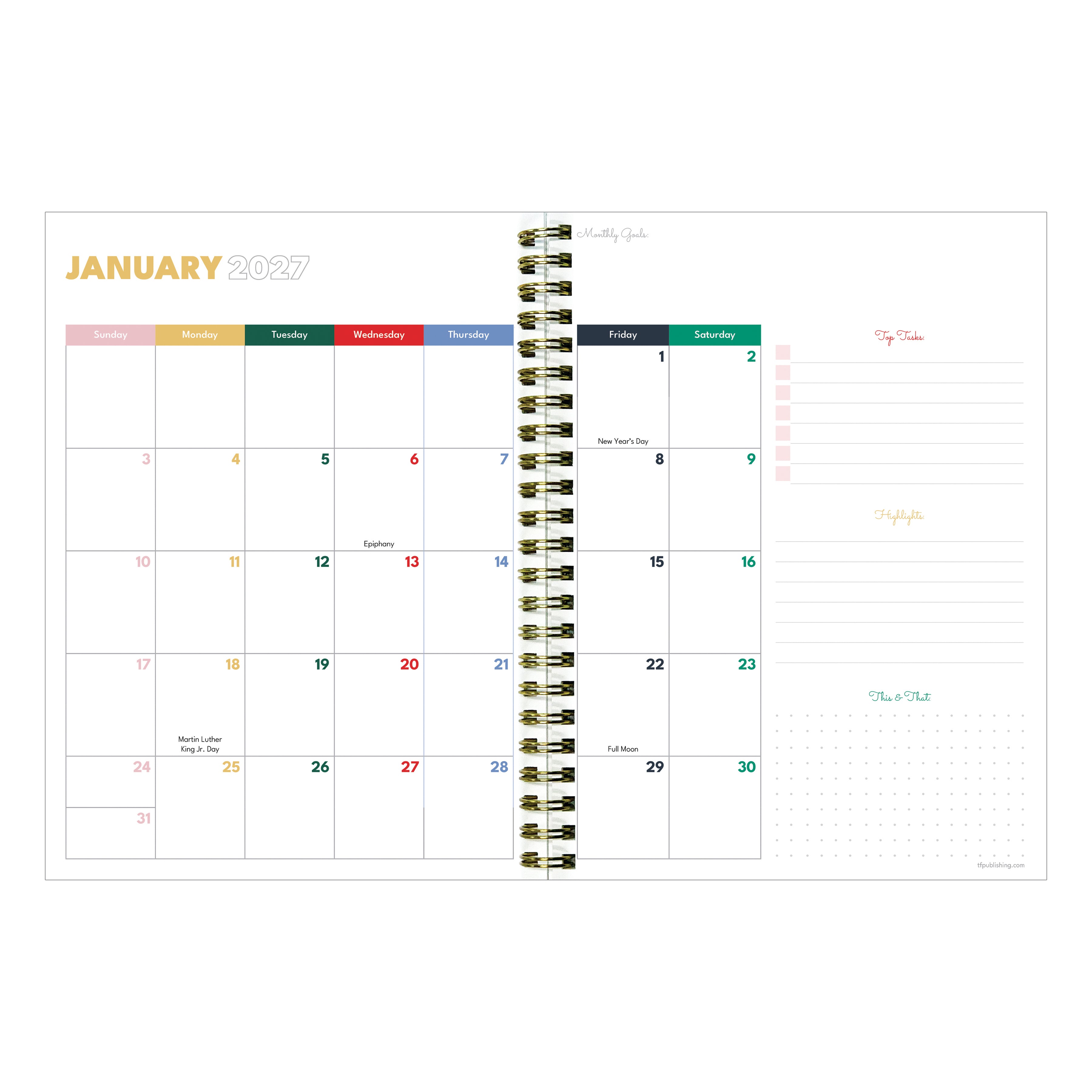 2027 Pastel Plaid - Medium Weekly and Monthly Diary/Planner