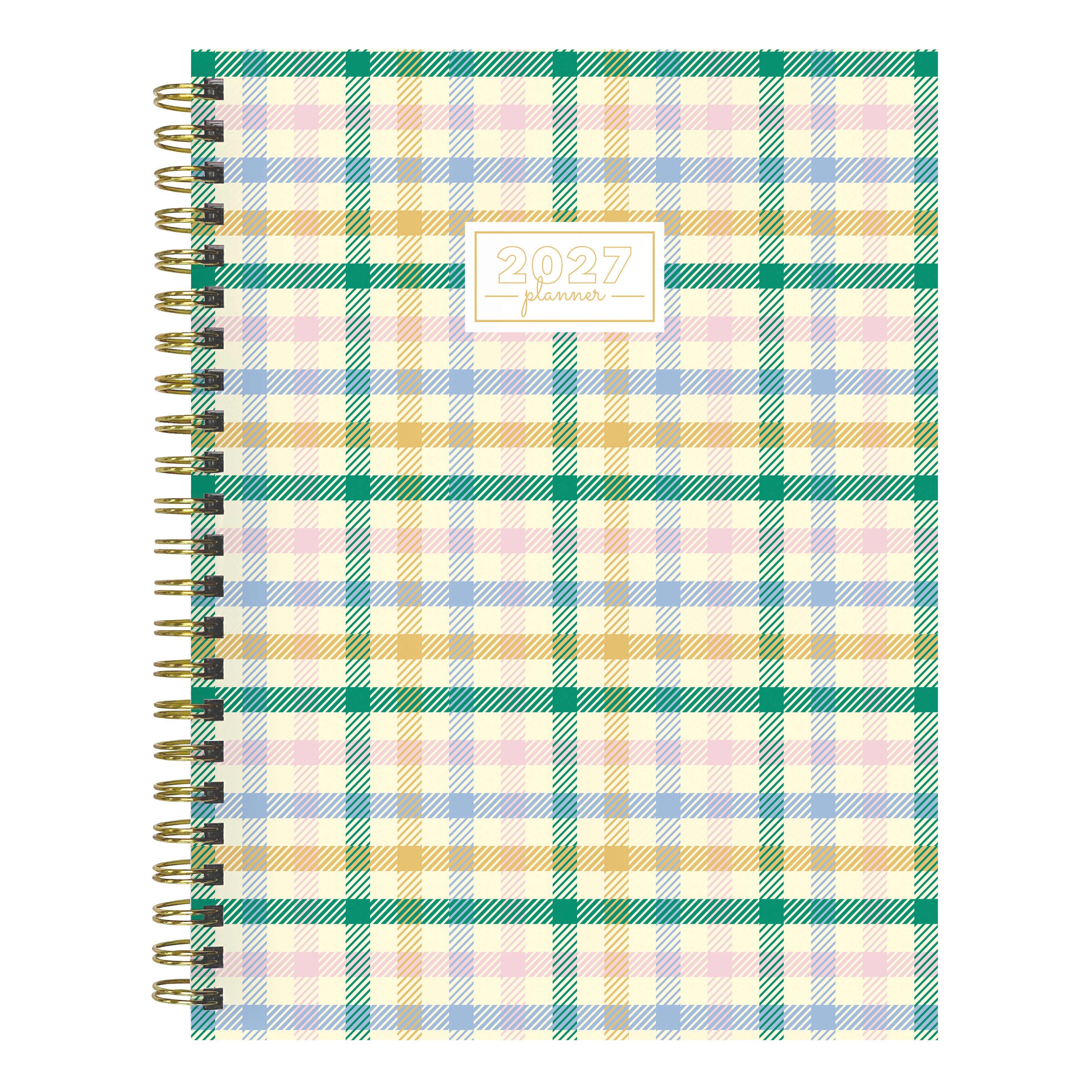 2027 Pastel Plaid - Medium Weekly and Monthly Diary/Planner