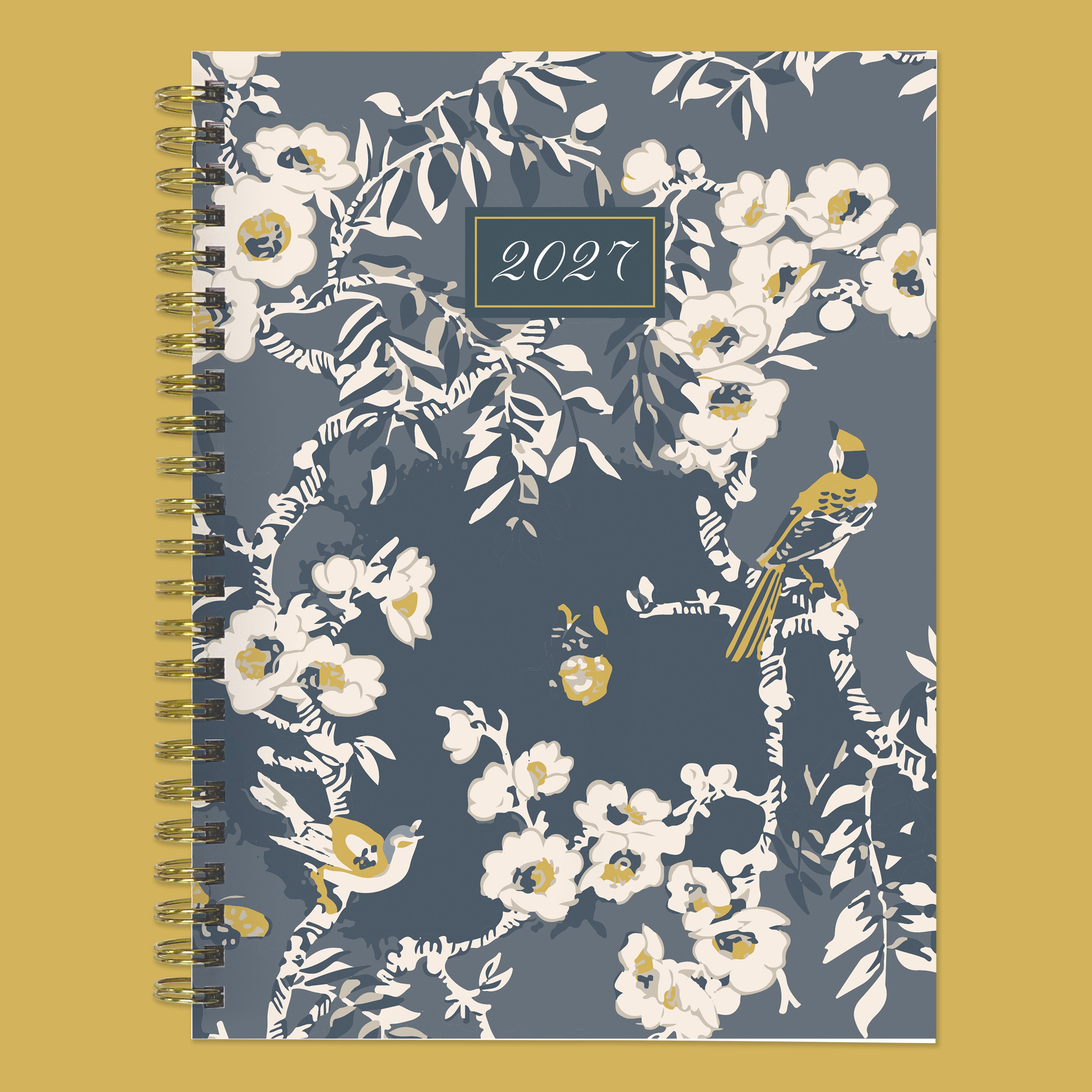 2027 Blooms of Blue - Medium Weekly and Monthly Diary/Planner