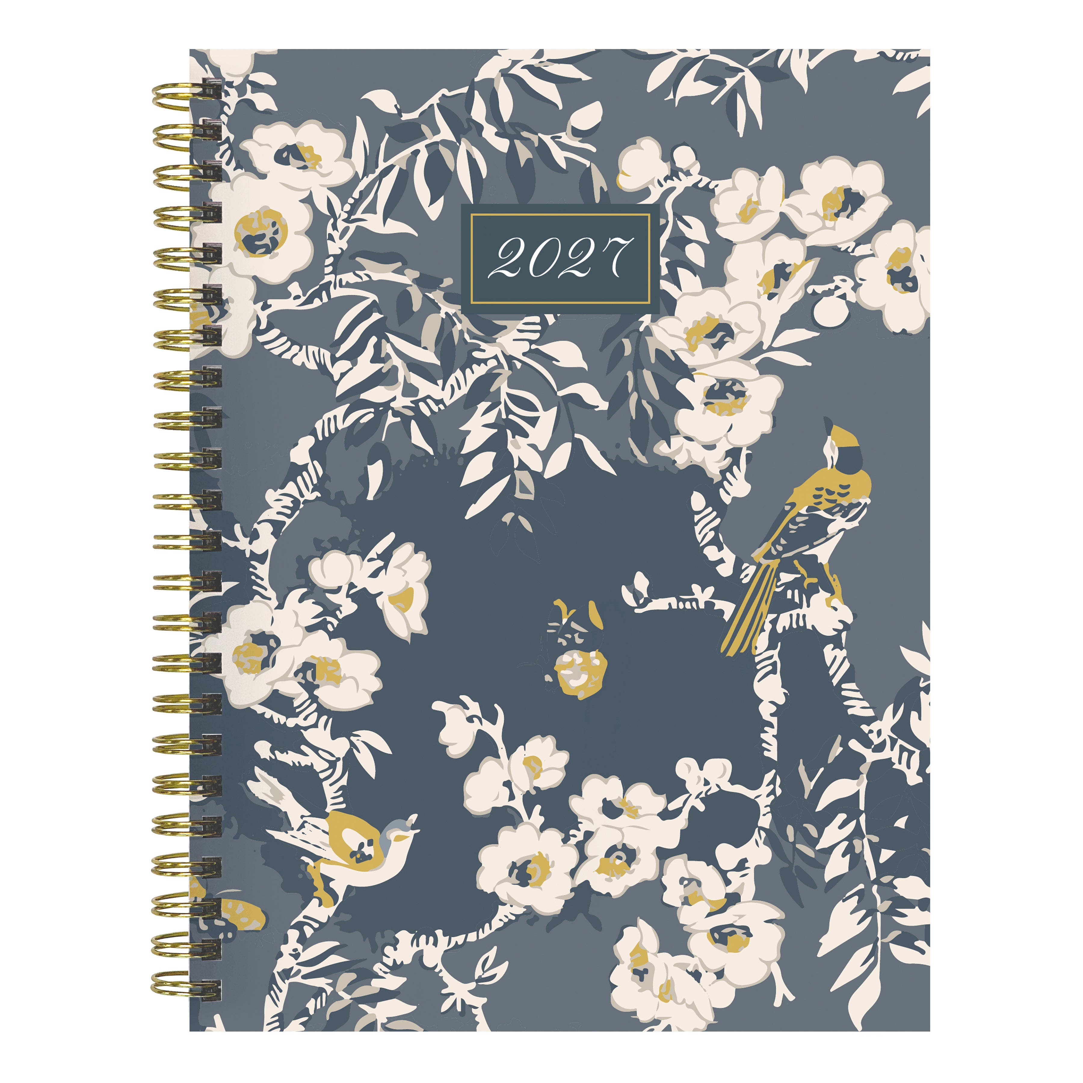 2027 Blooms of Blue - Medium Weekly and Monthly Diary/Planner