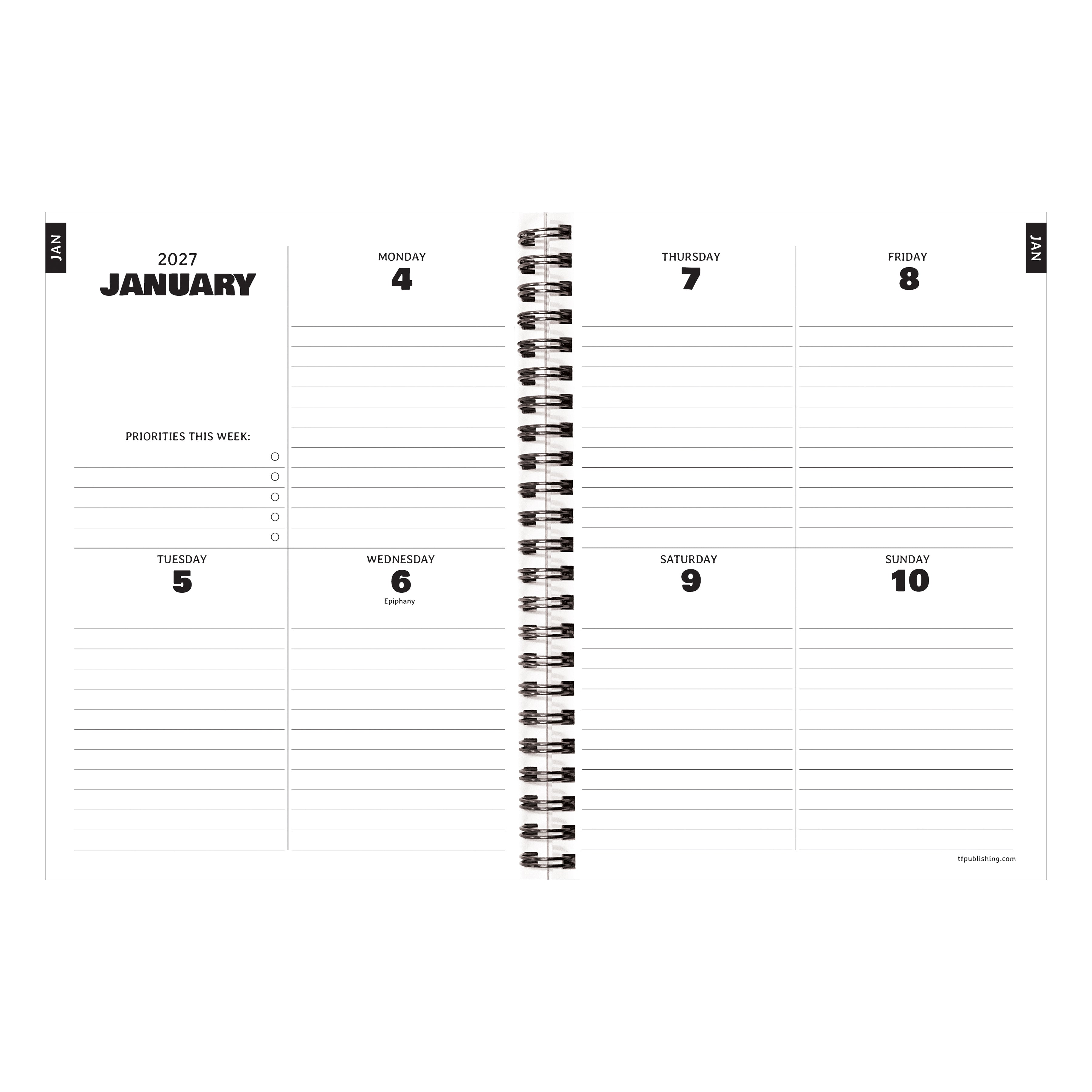 2027 Mahogany - Medium Weekly and Monthly Diary/Planner