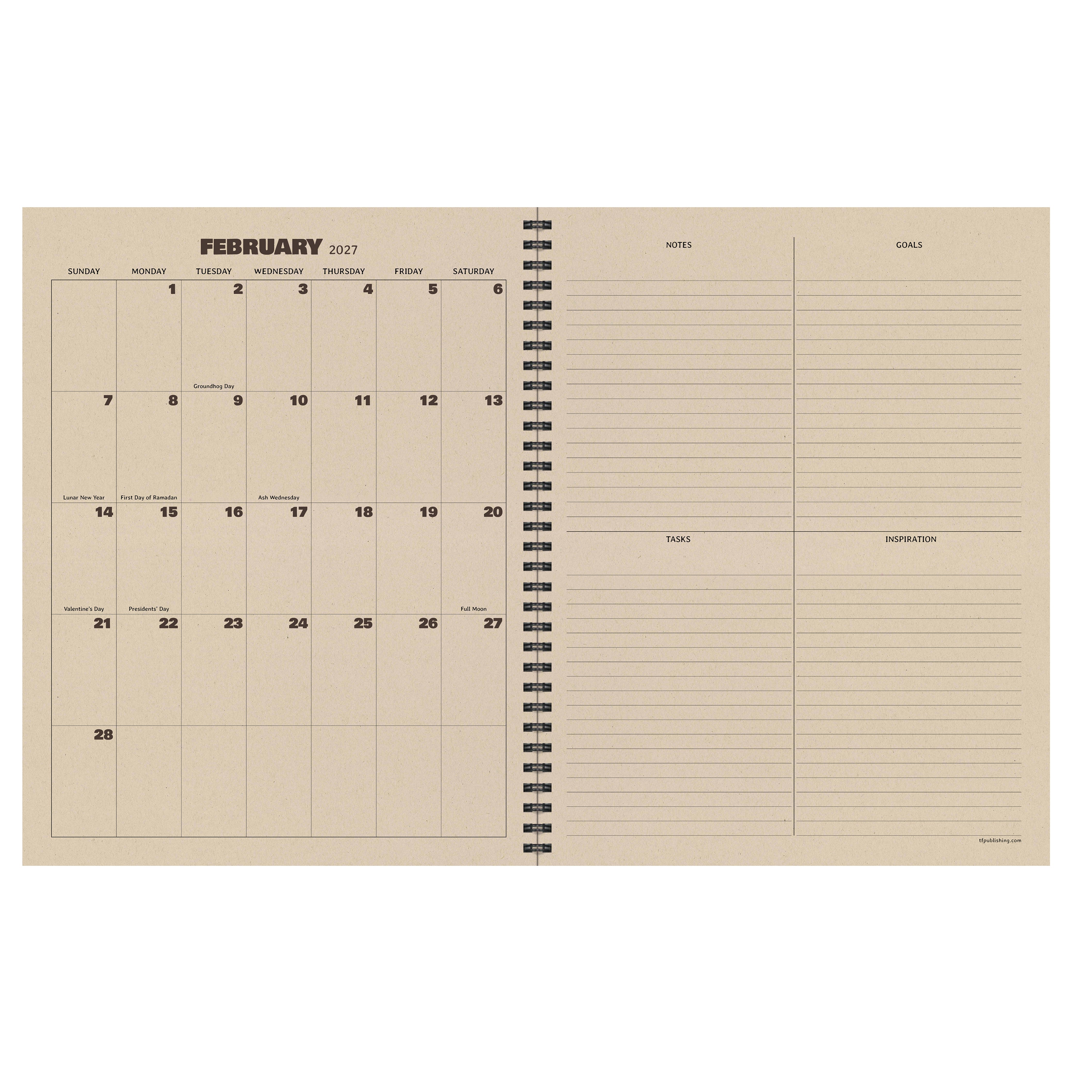 2027 Foggy Forest - Large Weekly and Monthly Diary/Planner