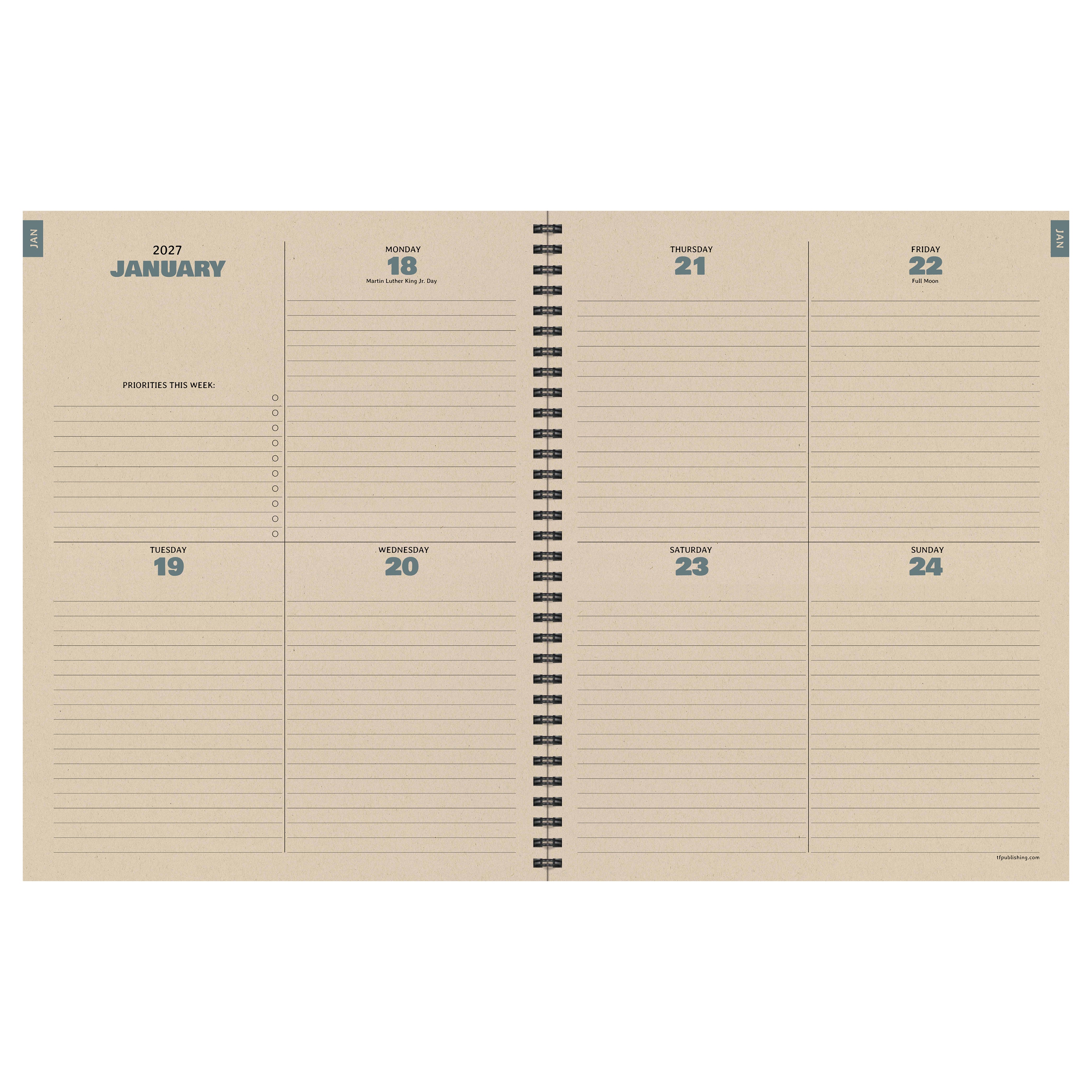 2027 Foggy Forest - Large Weekly and Monthly Diary/Planner
