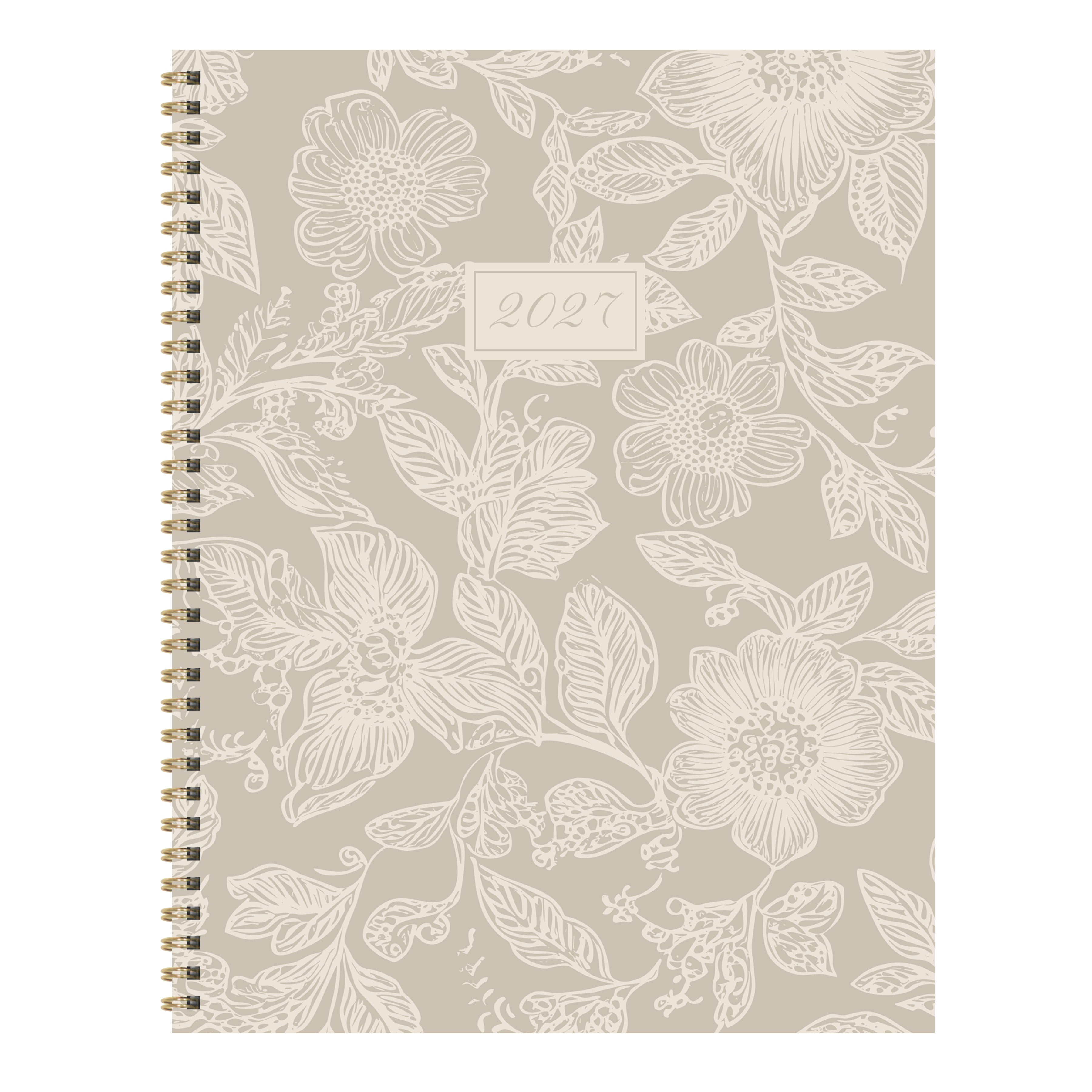2027 Cream & Taupe - Large Weekly and Monthly Diary/Planner