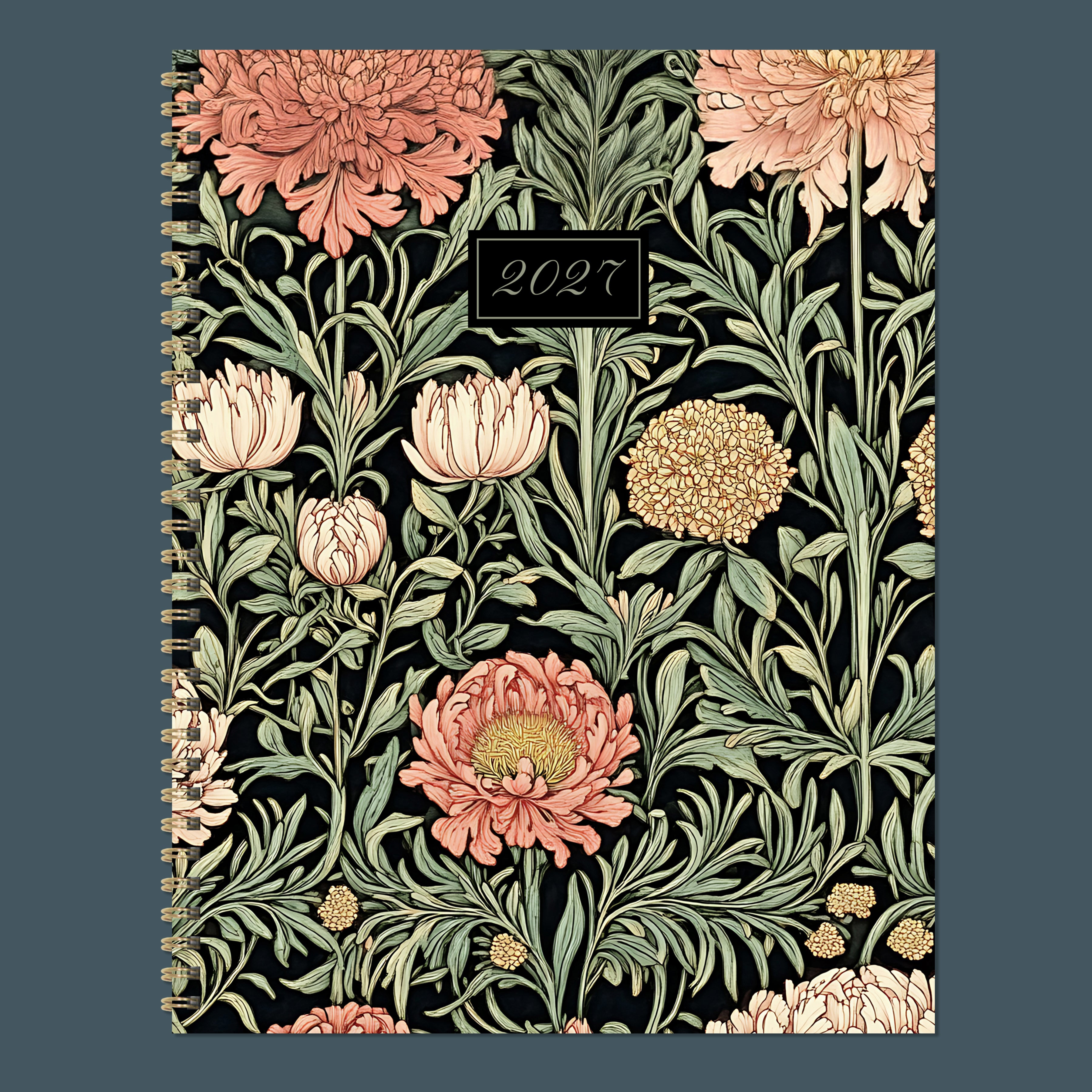 2027 Formal Flowers - Large Weekly and Monthly Diary/Planner