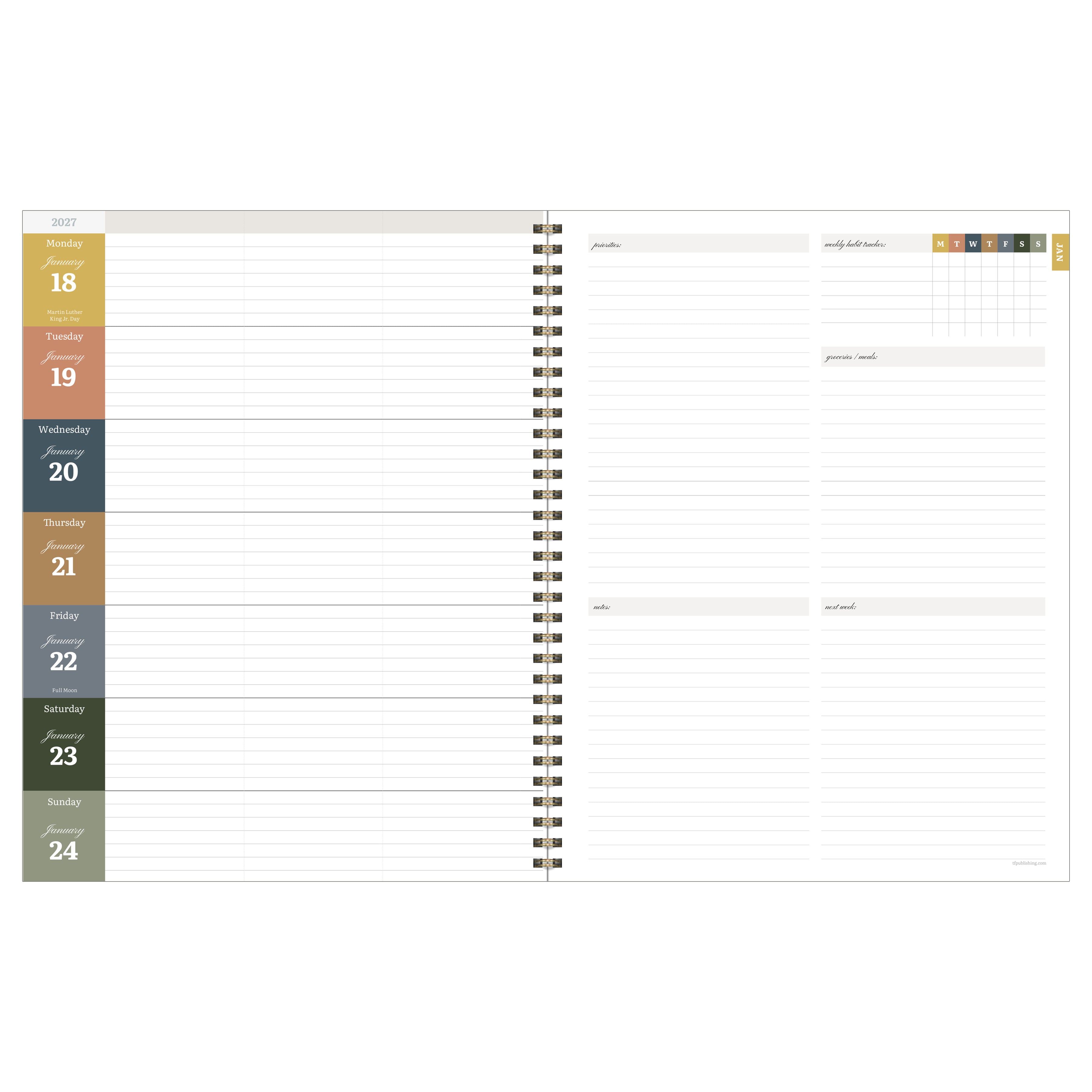 2027 Formal Flowers - Large Weekly and Monthly Diary/Planner