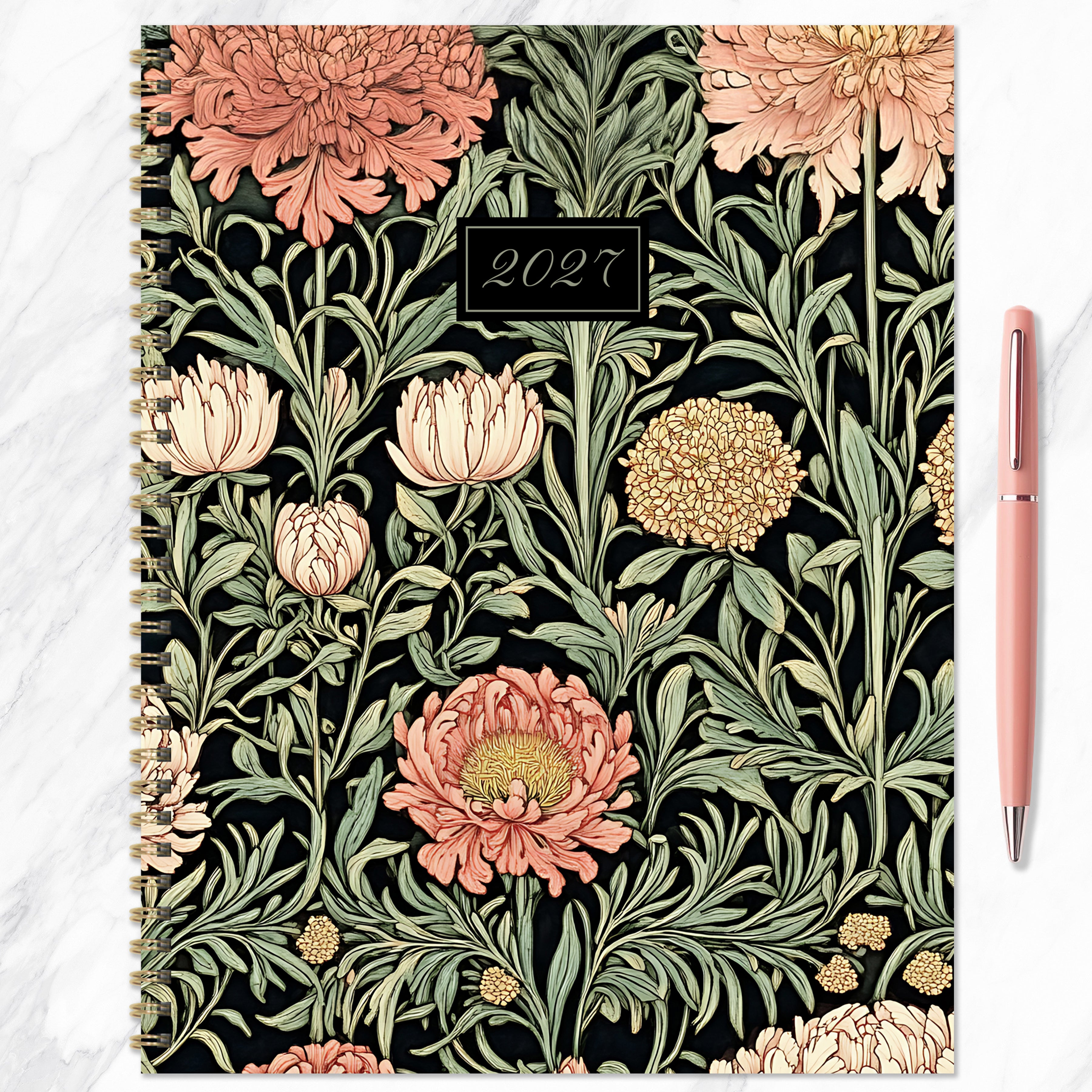 2027 Formal Flowers - Large Weekly and Monthly Diary/Planner