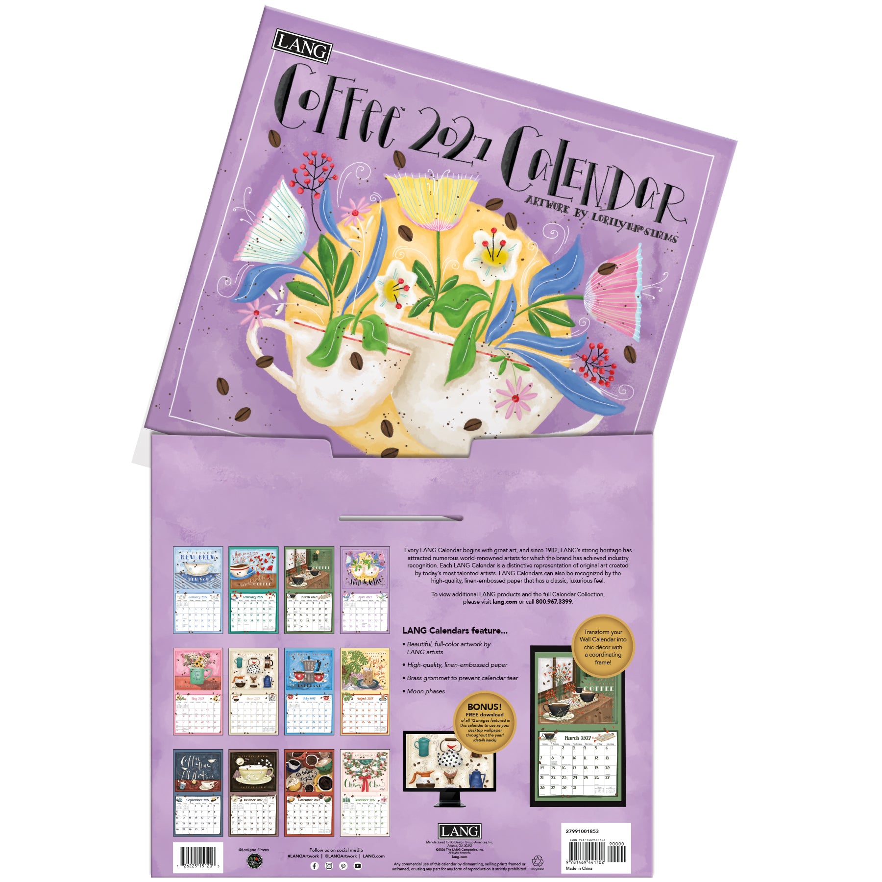 2027 LANG Coffee - Deluxe Wall Calendar by LoriLynn Simms