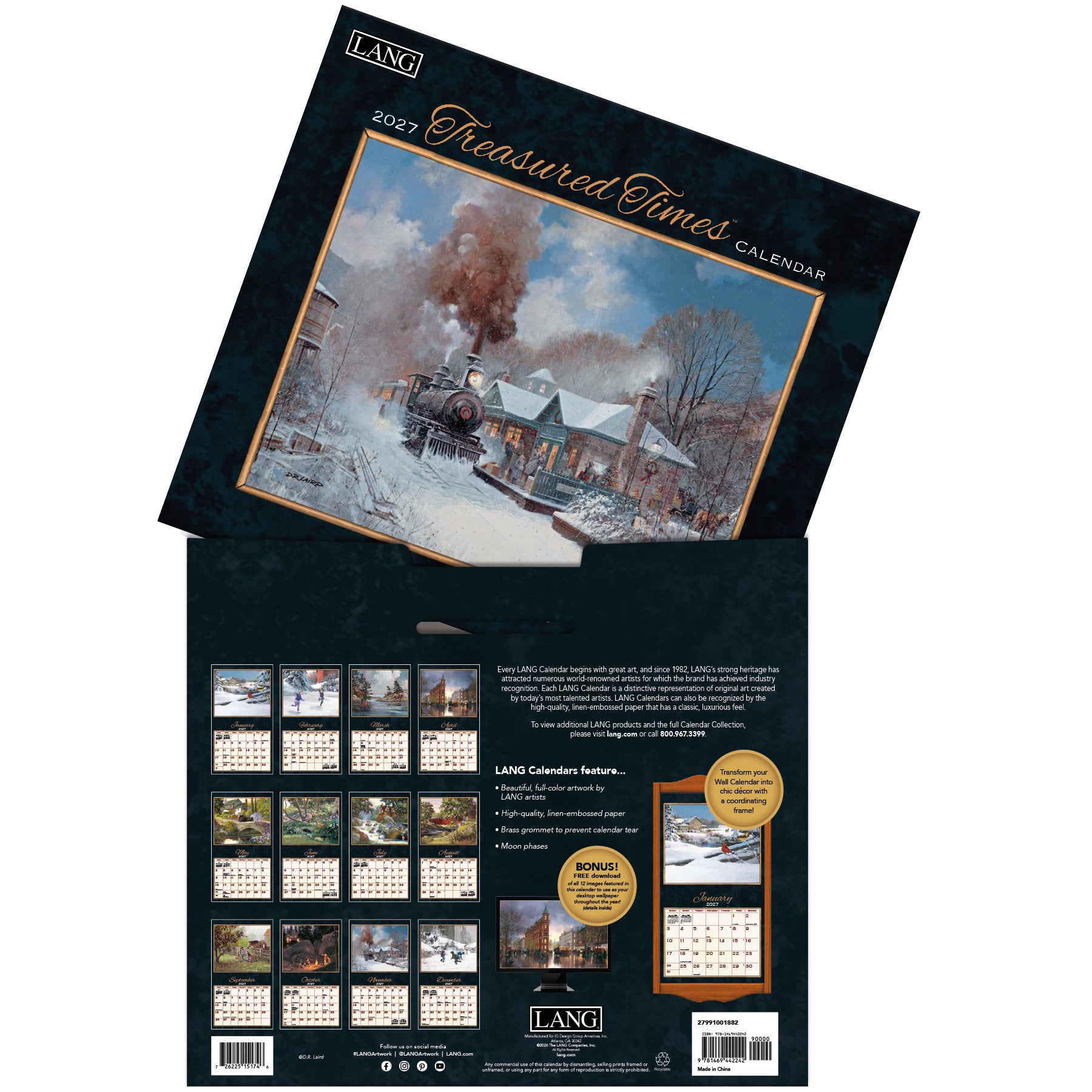 2027 LANG Treasured Times - Deluxe Wall Calendar by D.R. Laird